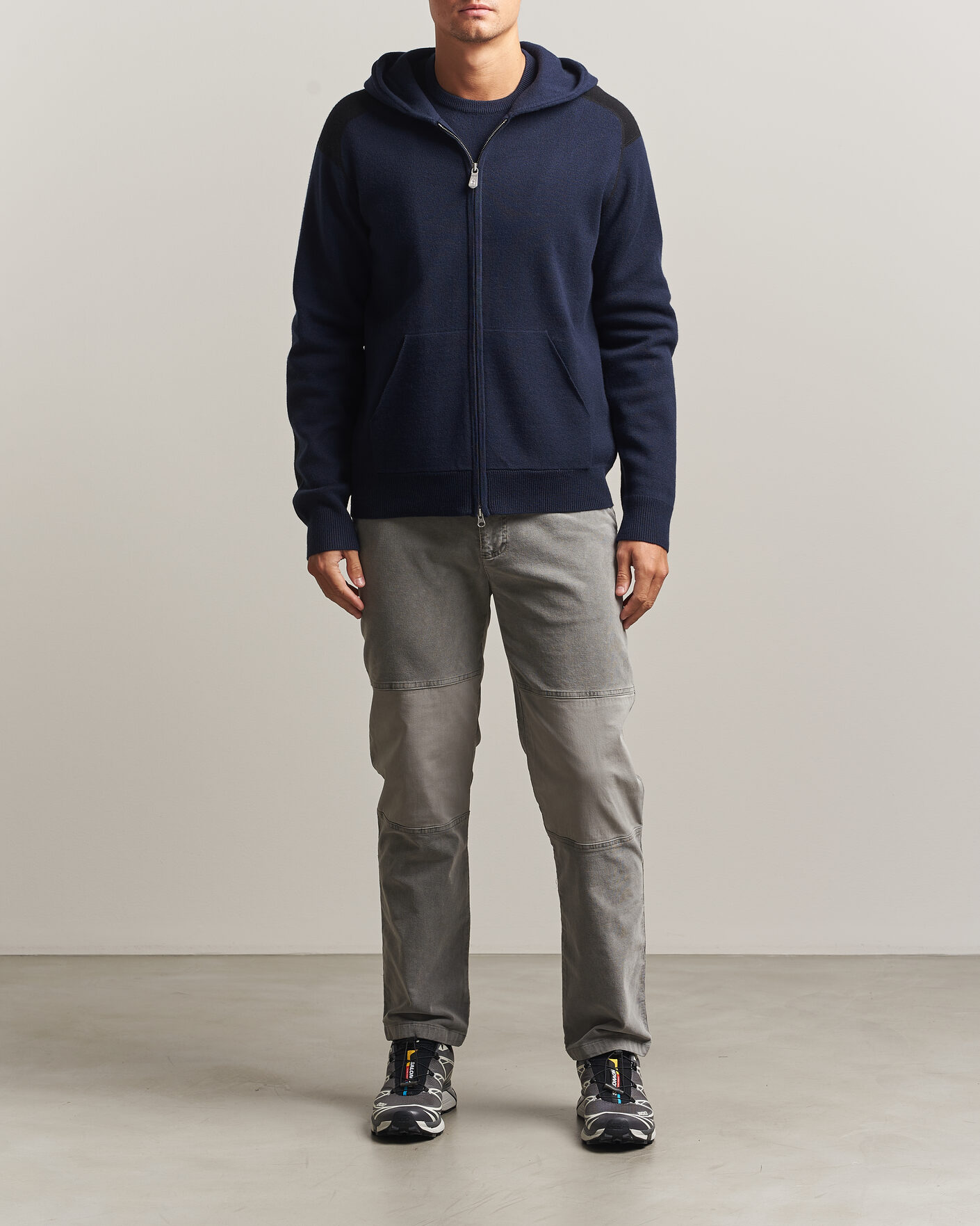 Herren | Pullover | Sail Racing | Spine Wool Knitted Full Zip Hoodie Dark Navy