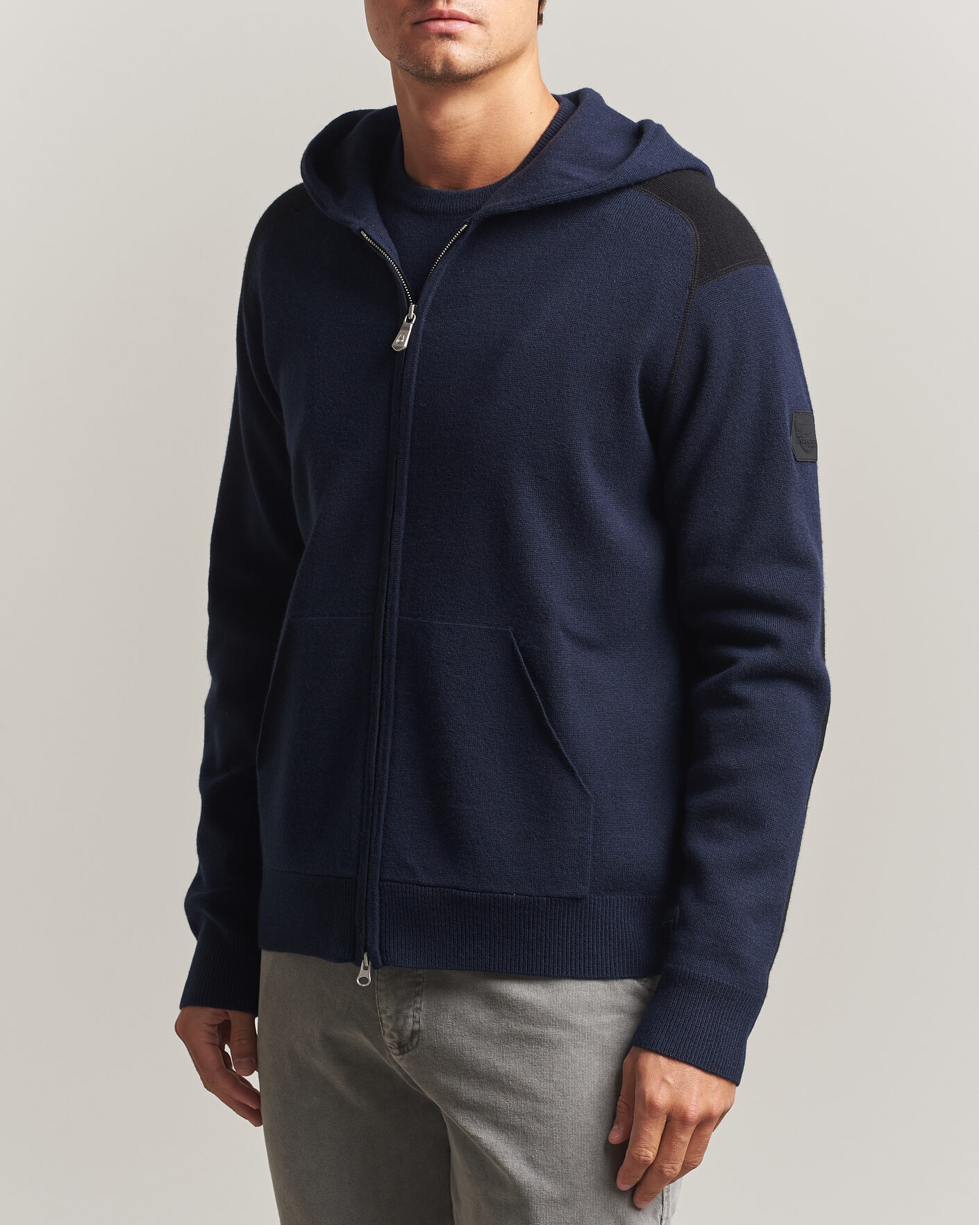 Herren | Pullover | Sail Racing | Spine Wool Knitted Full Zip Hoodie Dark Navy