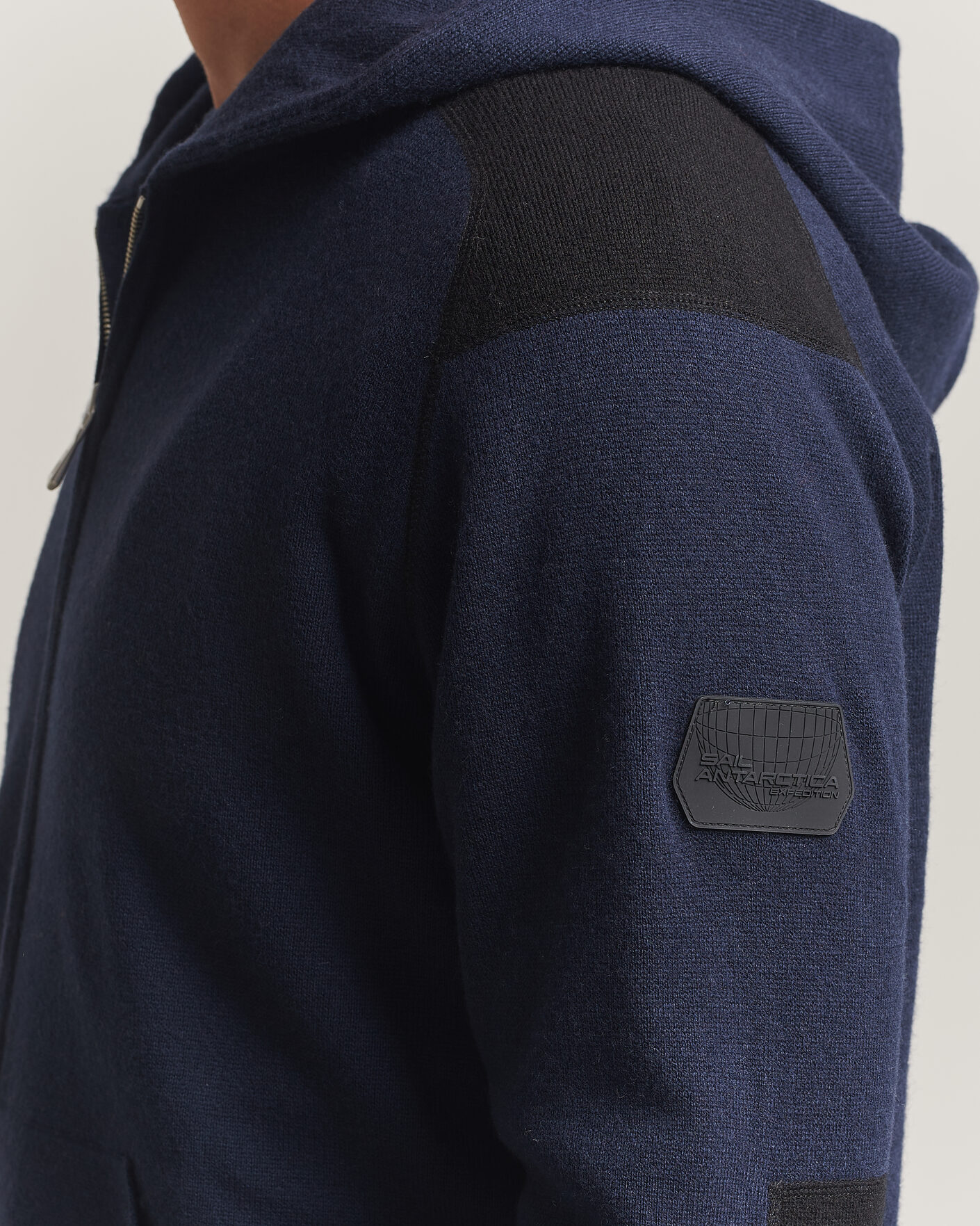 Herren | Pullover | Sail Racing | Spine Wool Knitted Full Zip Hoodie Dark Navy