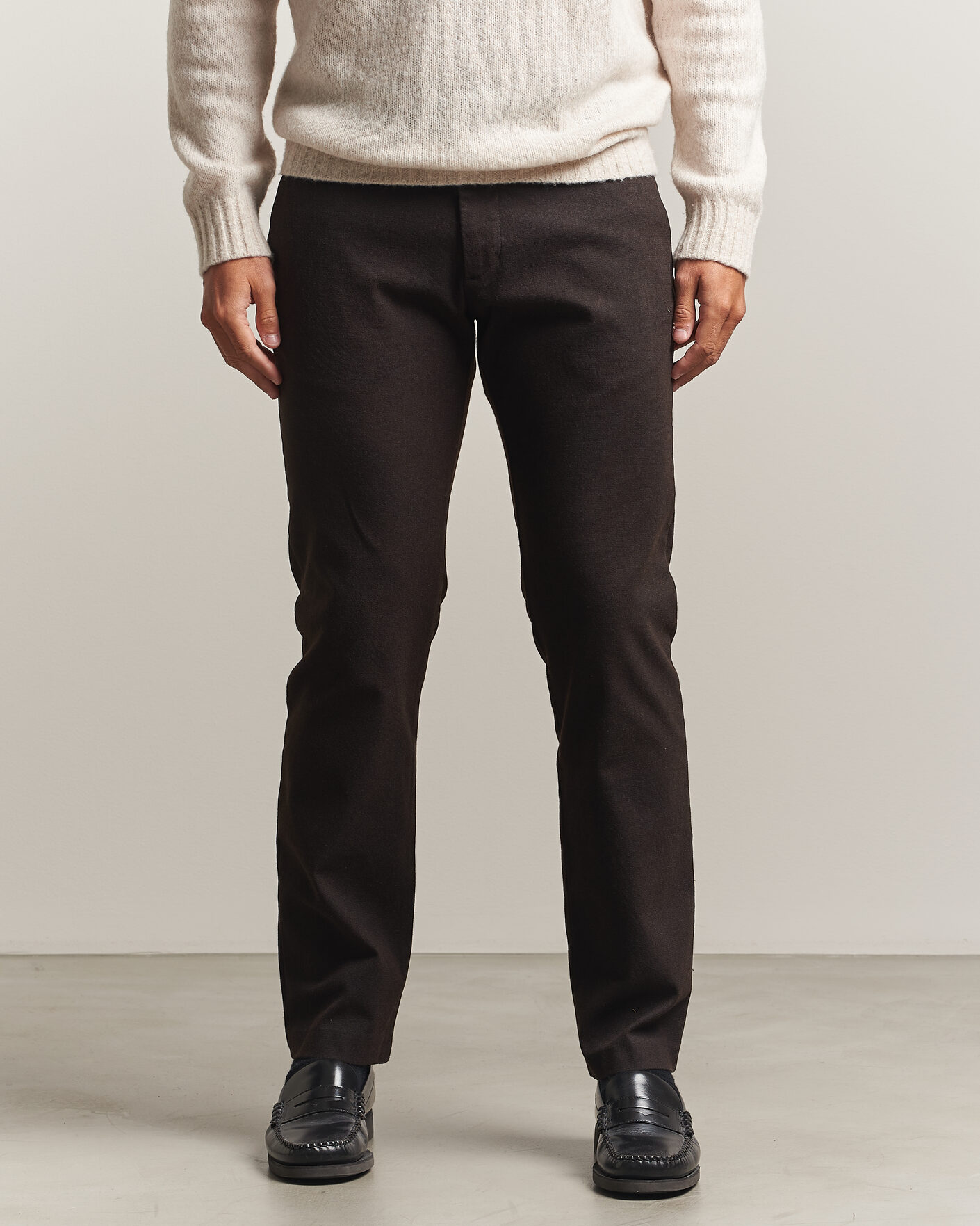 Herren | Hosen | NN07 | Theo Brushed Cotton Trousers Deep Truffle