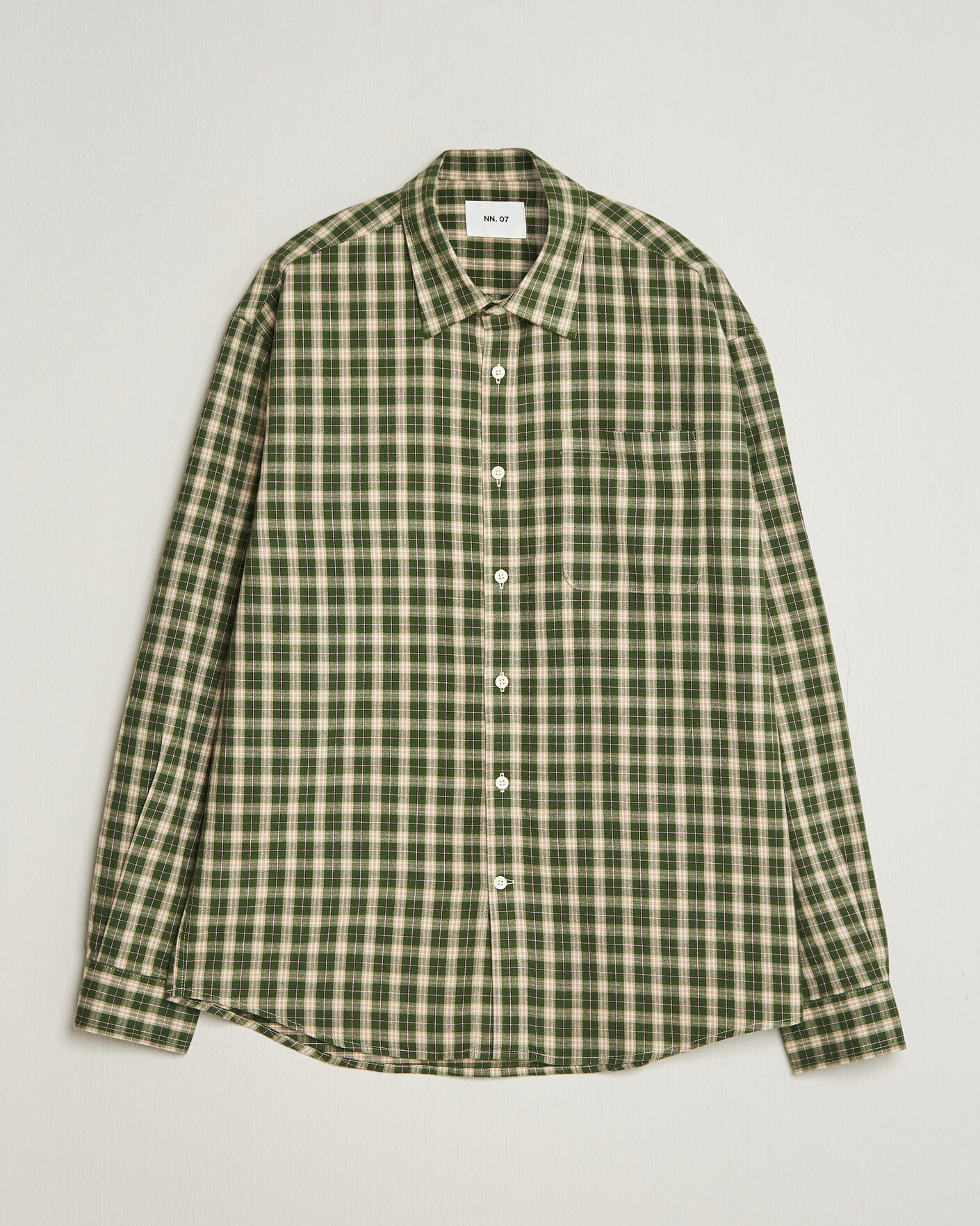 Herren | Hemden | NN07 | Deon Flannel Shirt Eden Green Check