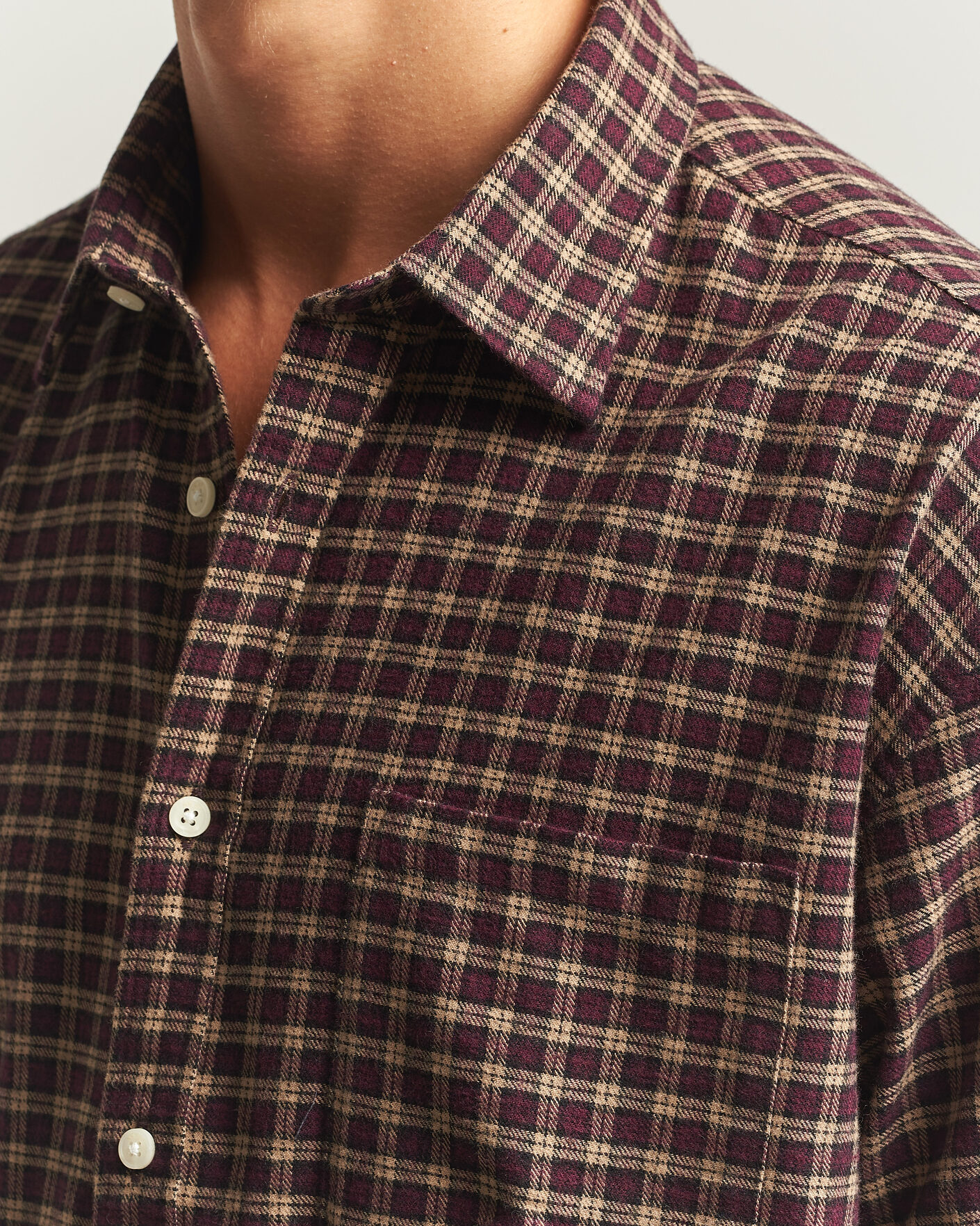 Herren | Hemden | NN07 | Deon Flannel Shirt Bordeaux Check