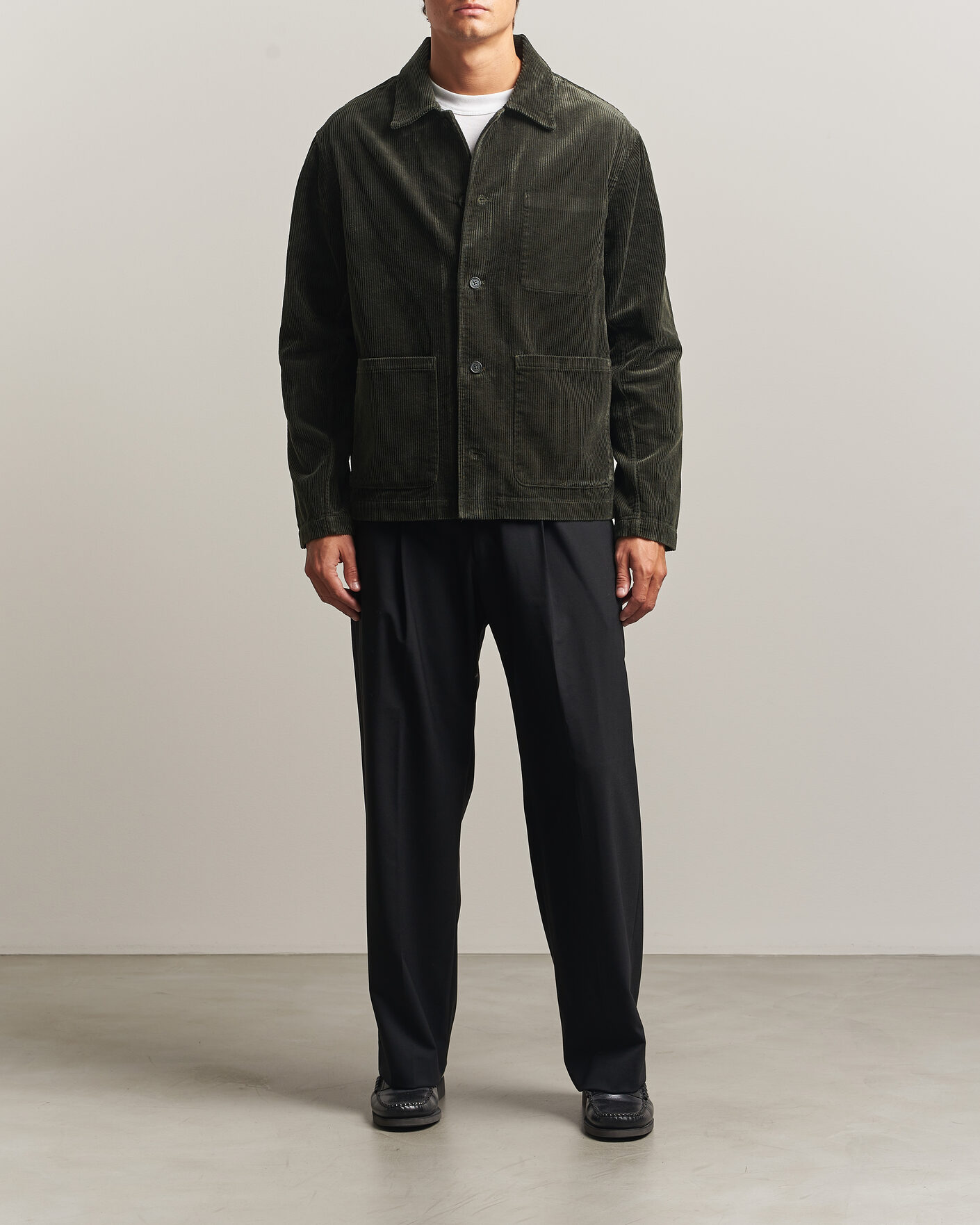 Herren | Hemden | NN07 | Morgan Corduroy Overshirt Dark Army