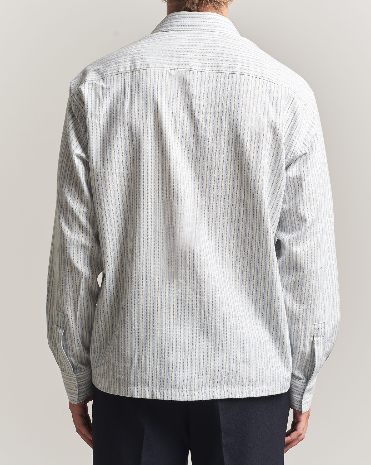 Herren | Hemden | NN07 | Deon Brushed Cotton Striped Shirt Blue