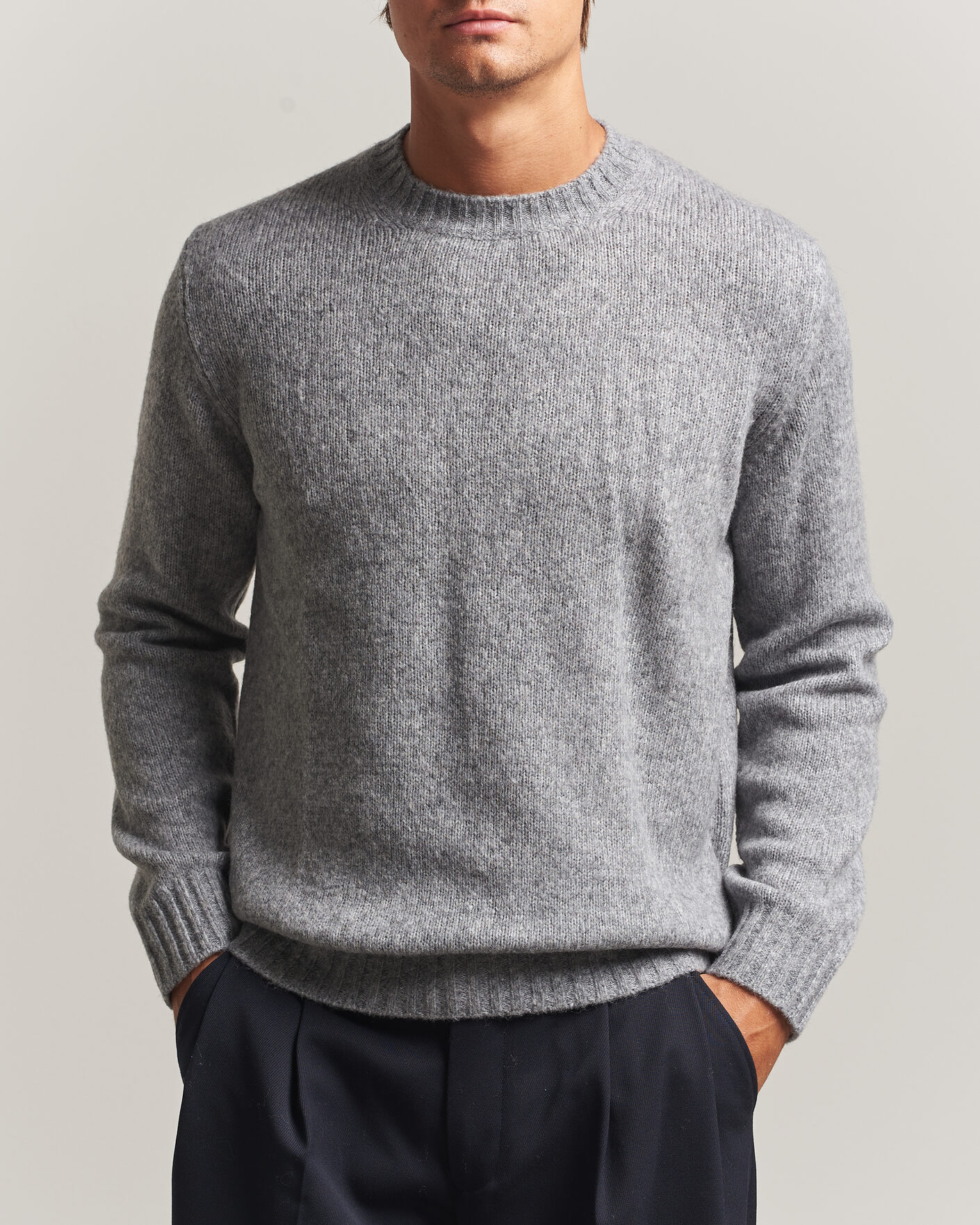 Herren | Pullover | NN07 | Lee Wool Knitted Sweater Grey Melange
