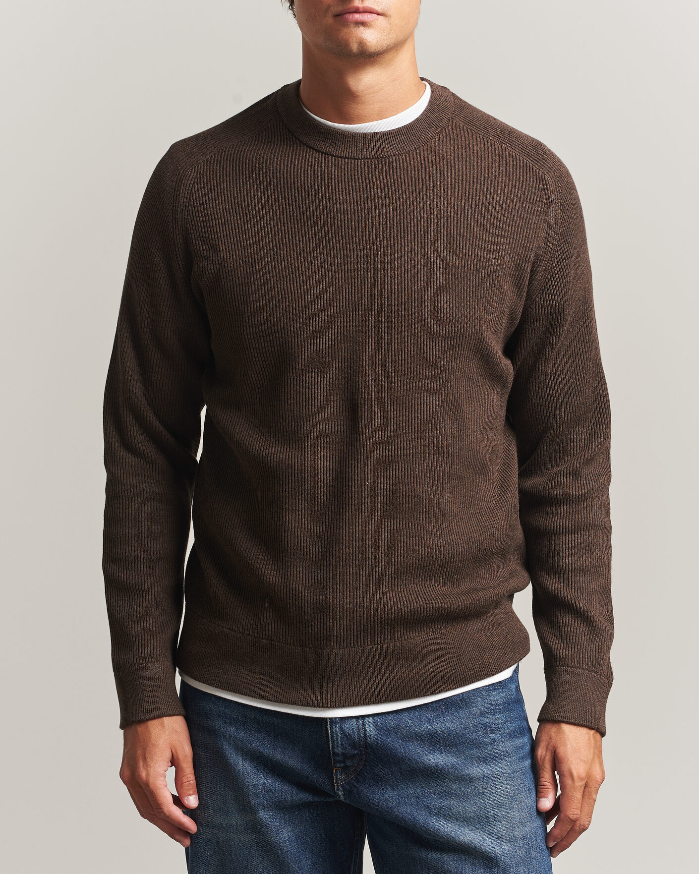 Herren | Pullover | NN07 | Kevin Cotton Knitted Sweater Deep Truffle