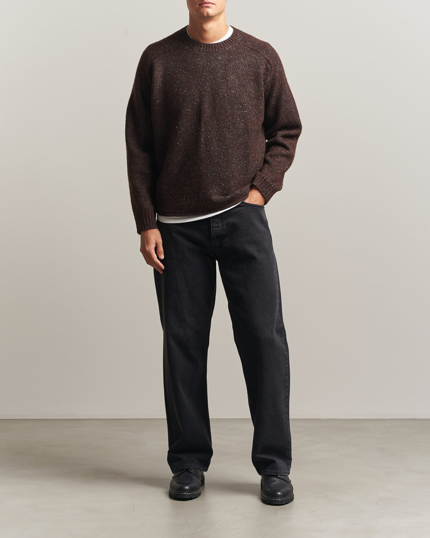 Herren | Pullover | NN07 | Jim Neps Wool Knitted Sweater Deep Truffle