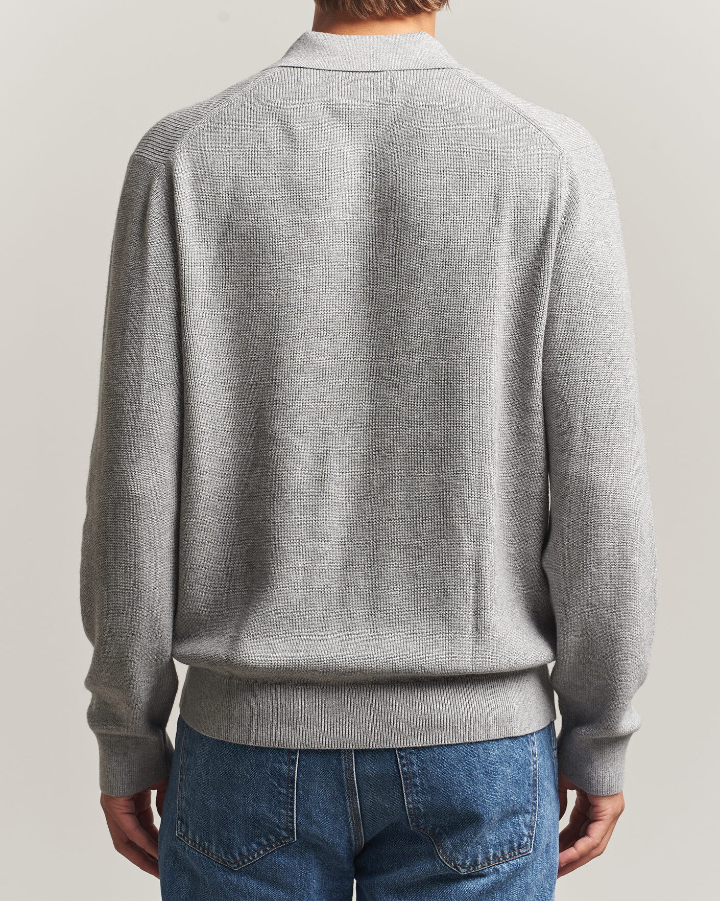 Herren | Pullover | NN07 | Hope Cotton/Cashmere Rib Knitted Polo Grey