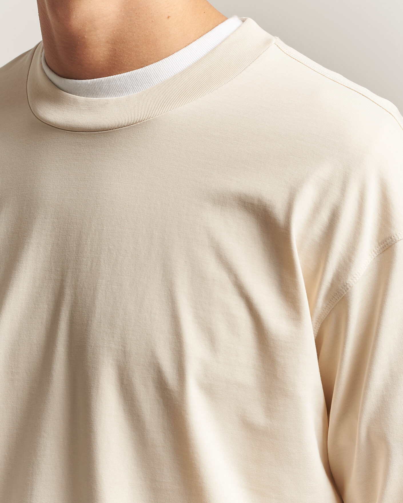 Herren | T-Shirts | NN07 | Lionel Suvin Cotton Long Sleeve T-Shirt Ivory