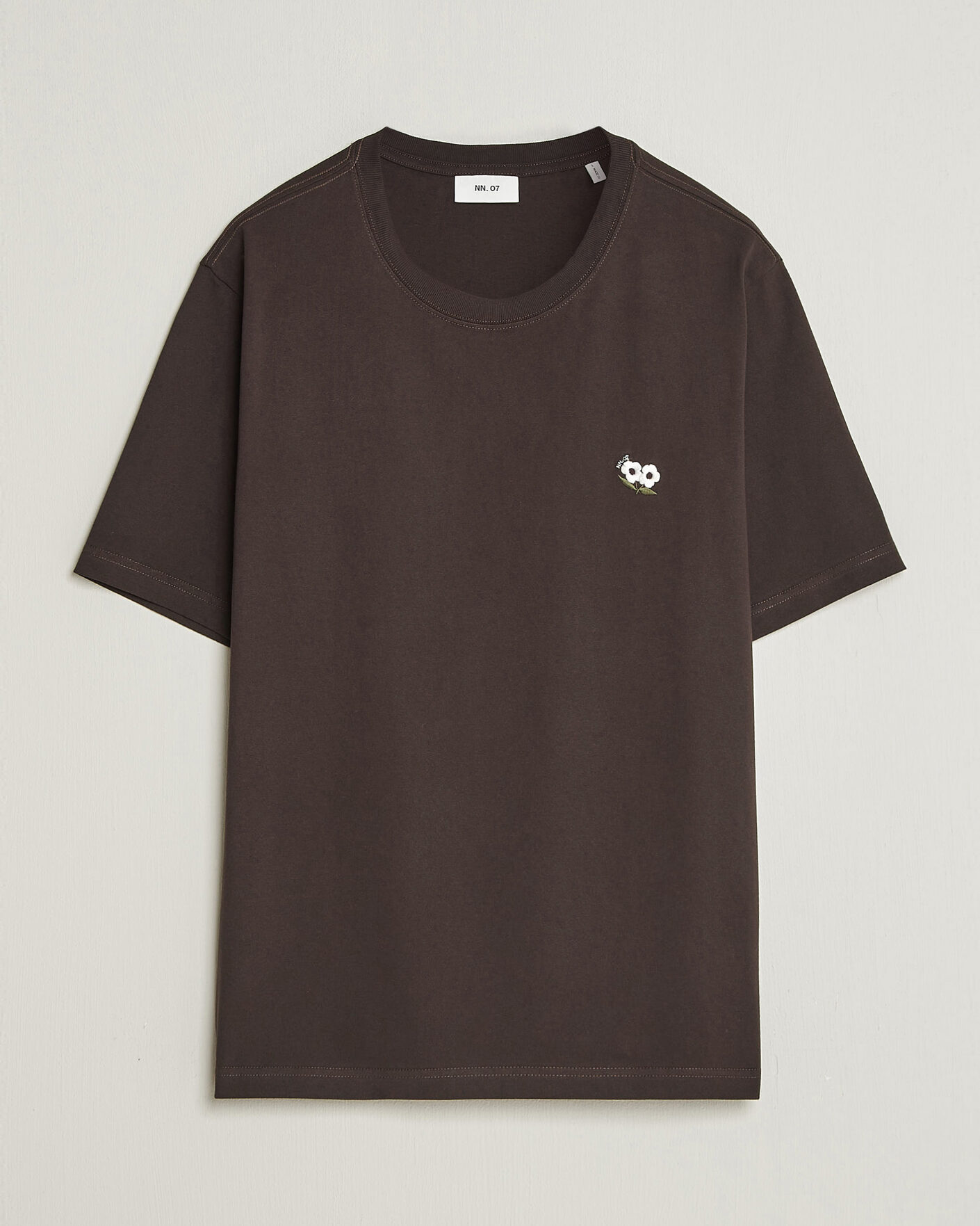 Herren | T-Shirts | NN07 | Jett Embroidered Crew Neck T-Shirt Deep Truffle