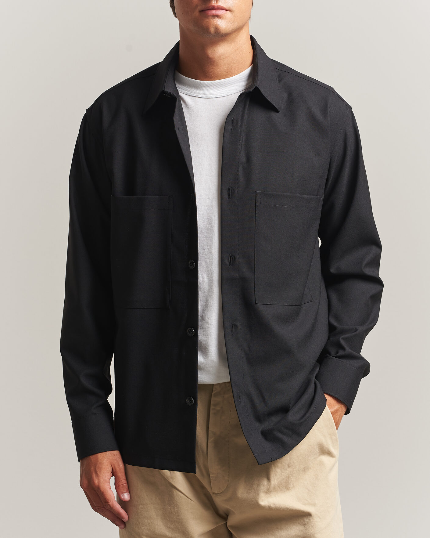 Herren | Hemden | NN07 | Freddy Wool Overshirt Black