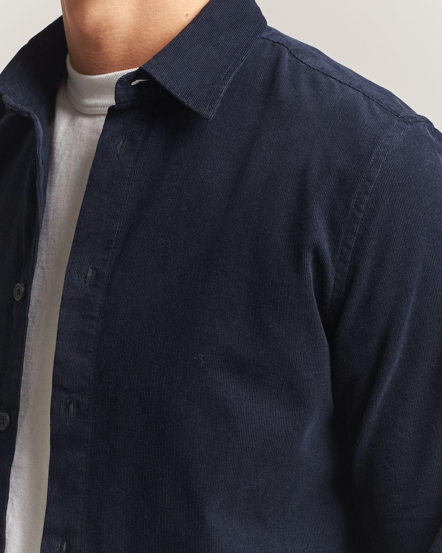 Herren | Hemden | NN07 | Asher Baby Cord Shirt Navy Blue