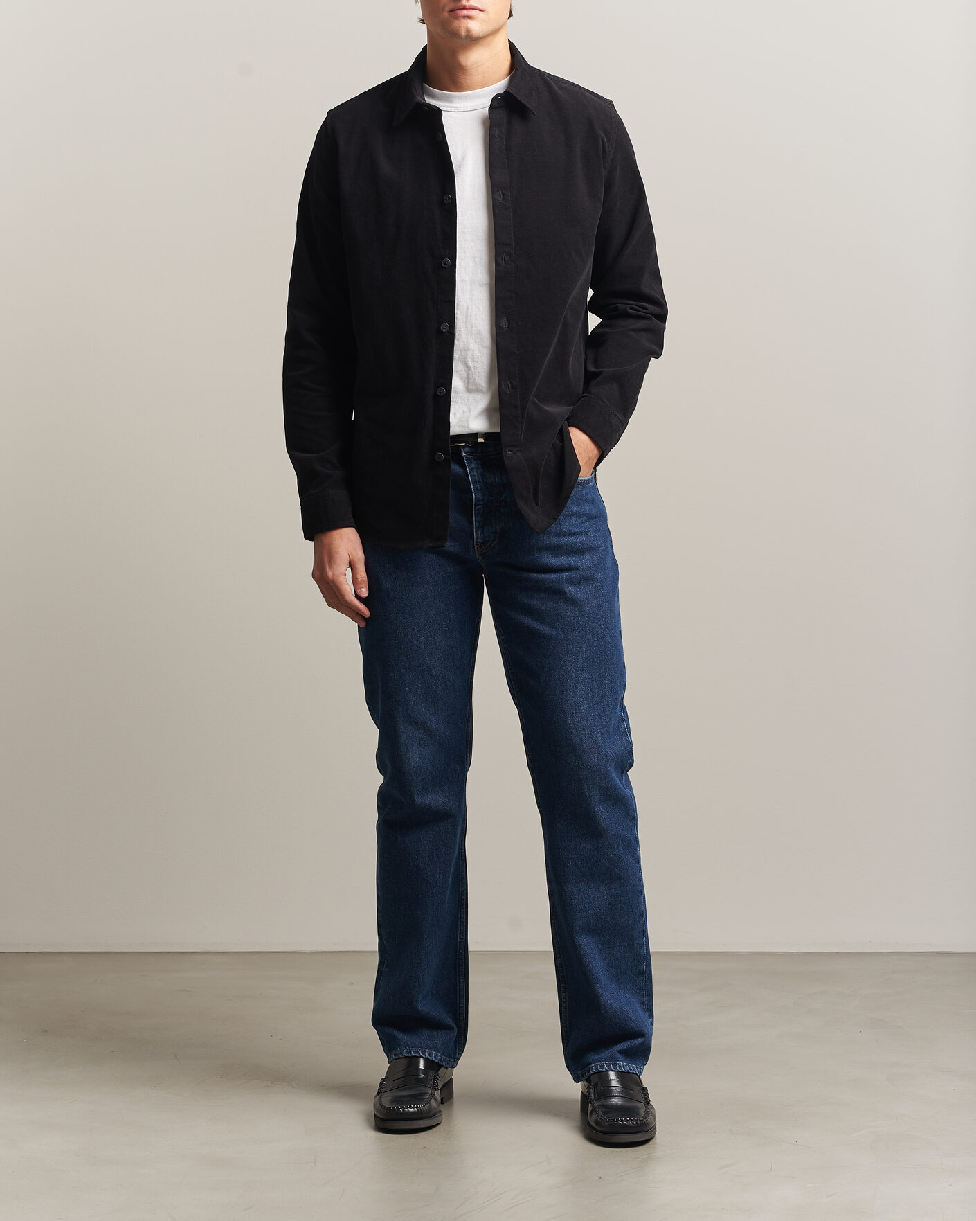 Herren | Hemden | NN07 | Asher Baby Cord Shirt Black
