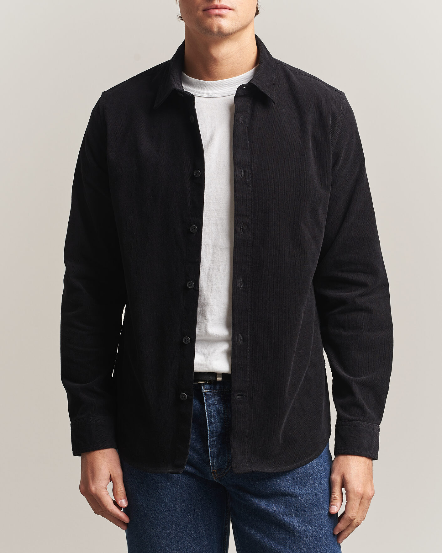 Herren | Hemden | NN07 | Asher Baby Cord Shirt Black