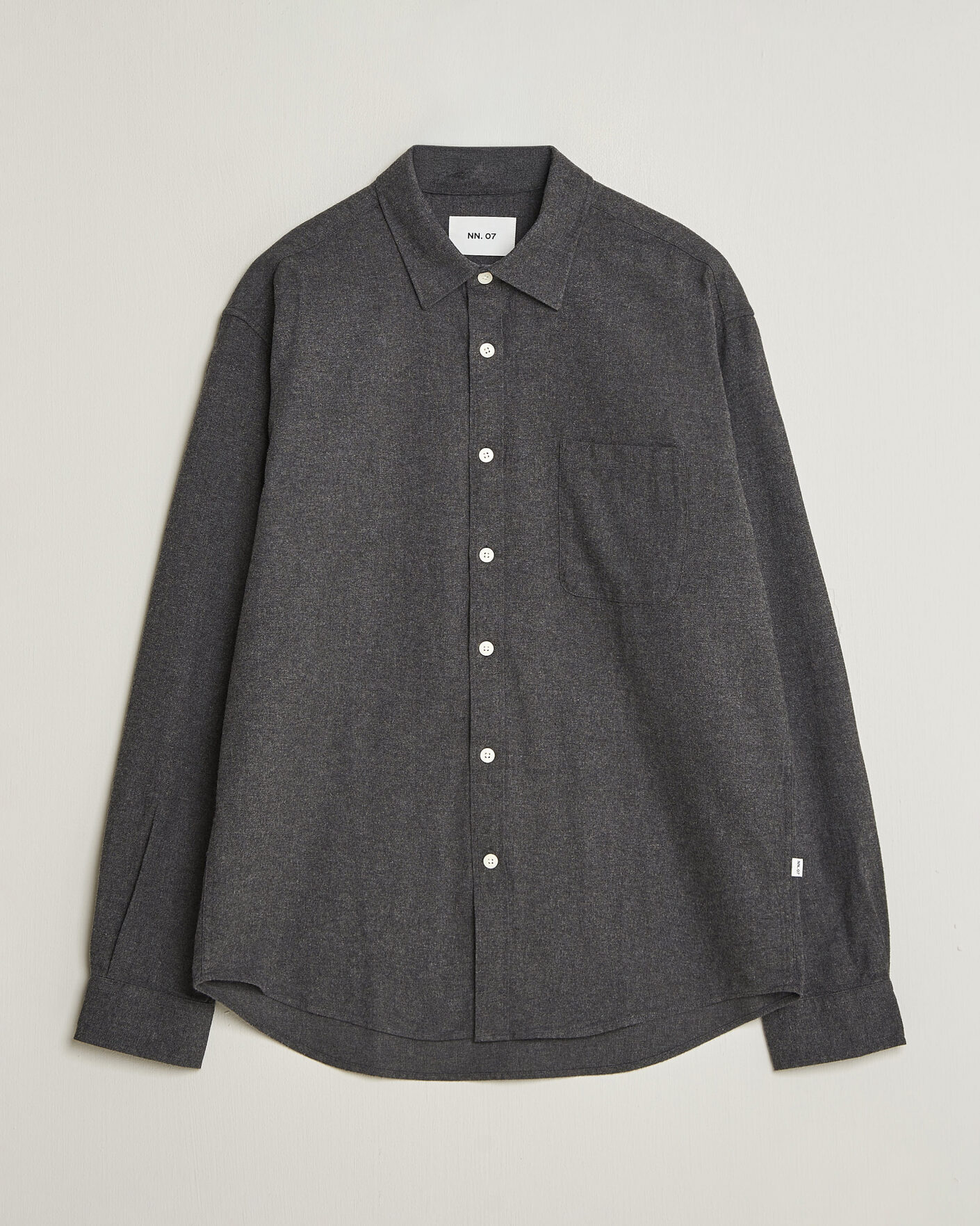 Herren | Hemden | NN07 | Dino Brushed Flannel Shirt Dark Grey