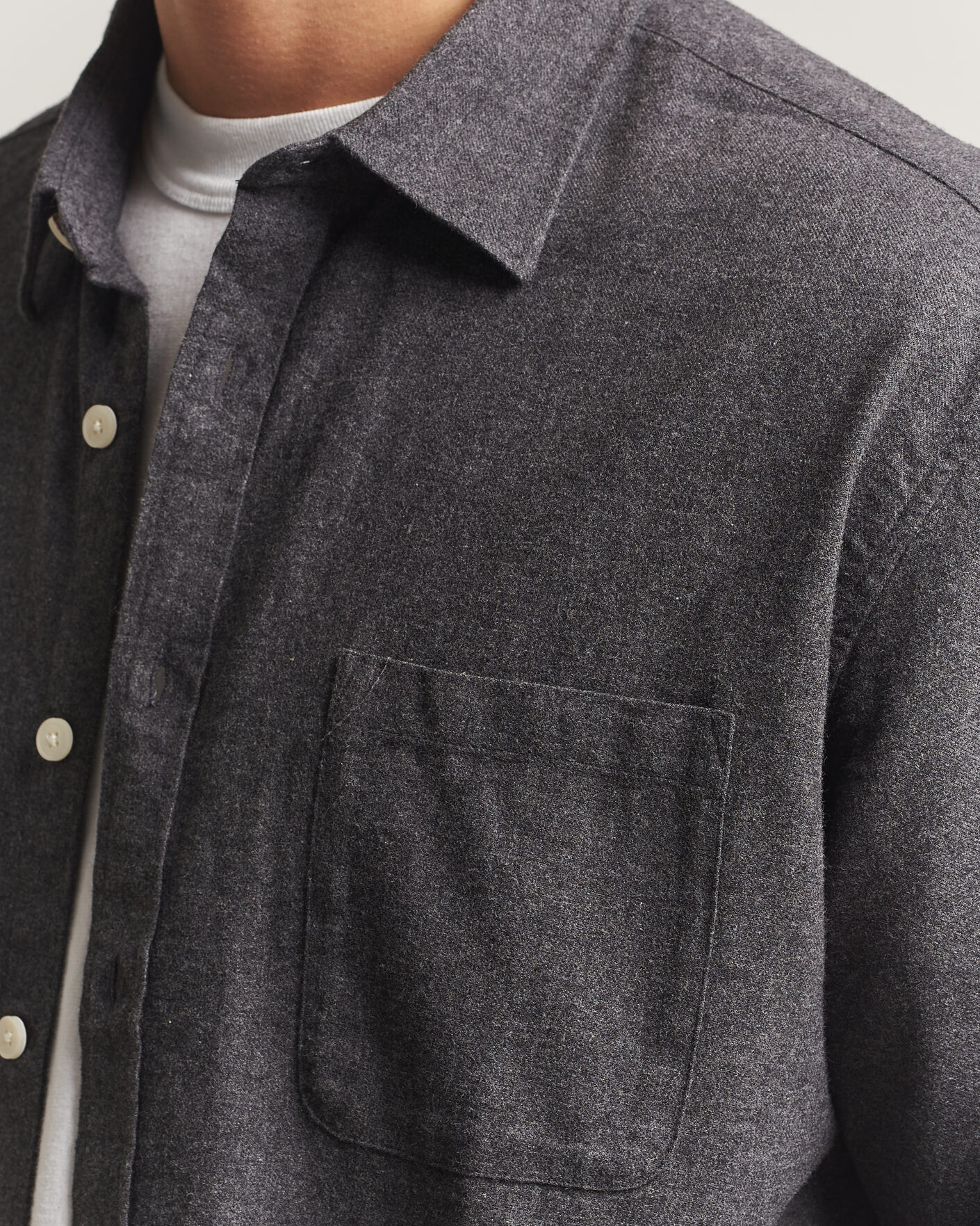 Herren | Hemden | NN07 | Dino Brushed Flannel Shirt Dark Grey