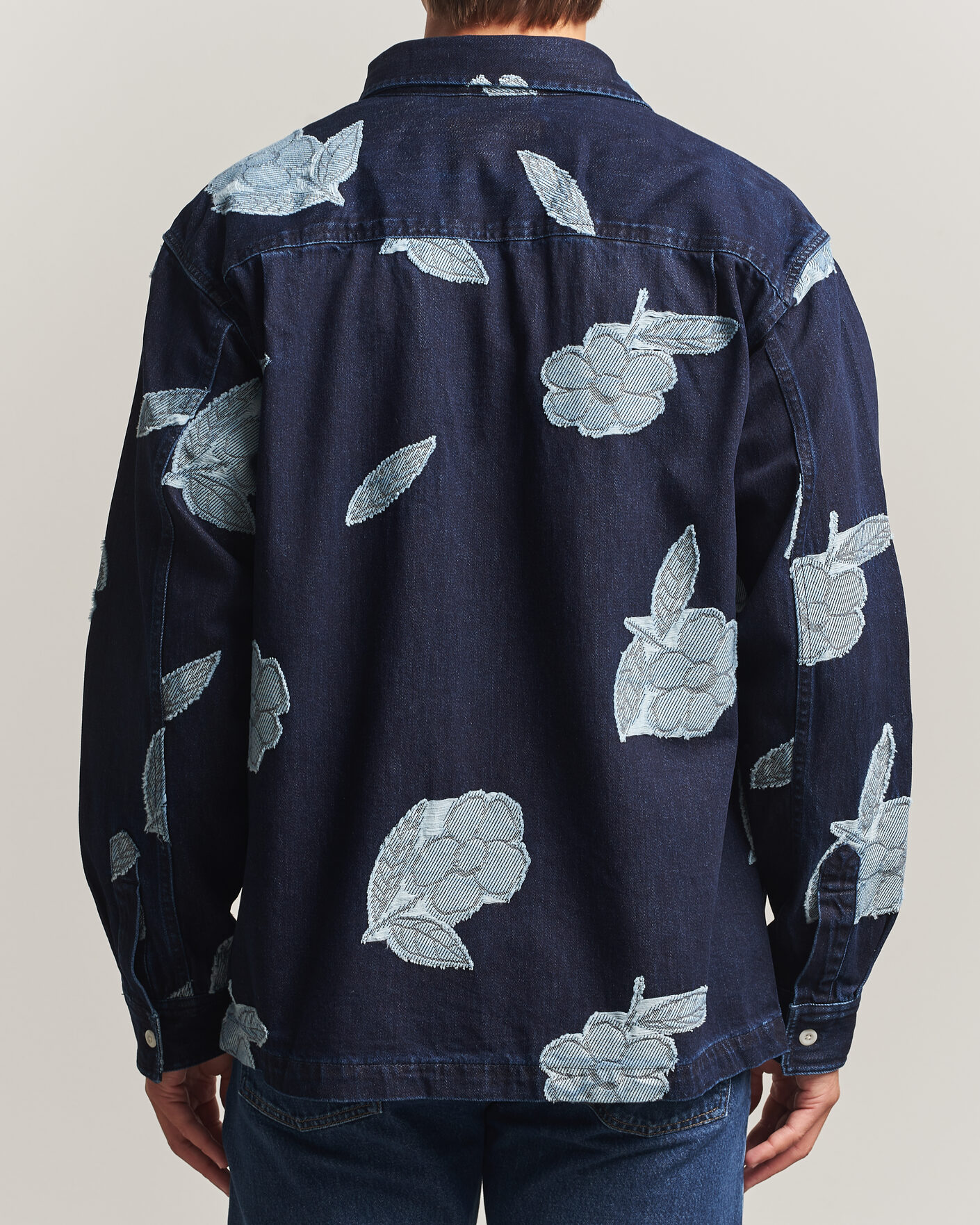 Herren | Hemden | NN07 | Adwin Fil‑coupé Jacquard Denim Overshirt Dark Blue