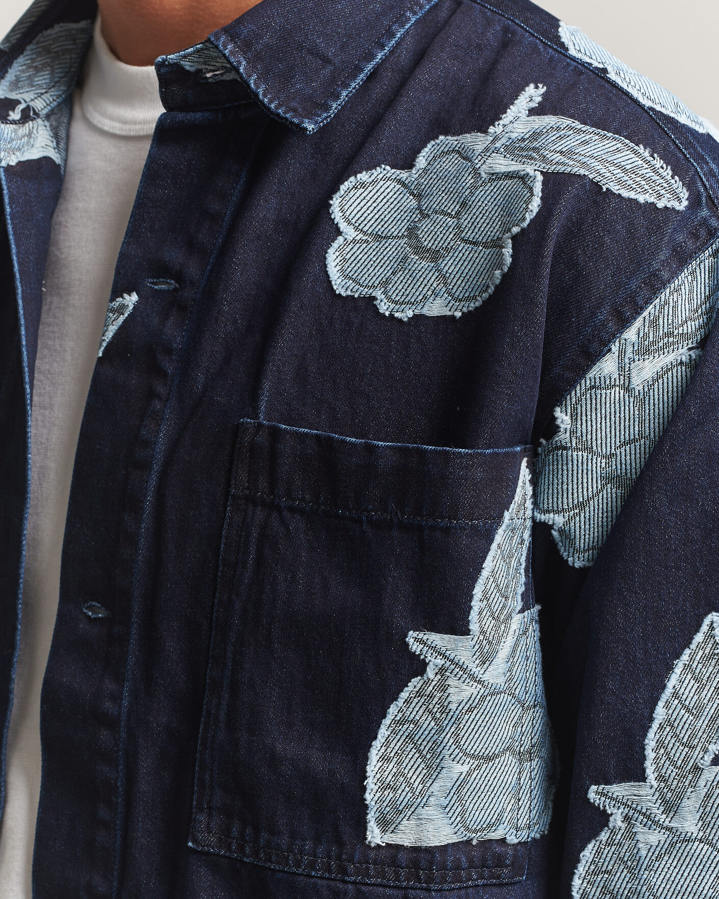 Herren | Hemden | NN07 | Adwin Fil‑coupé Jacquard Denim Overshirt Dark Blue