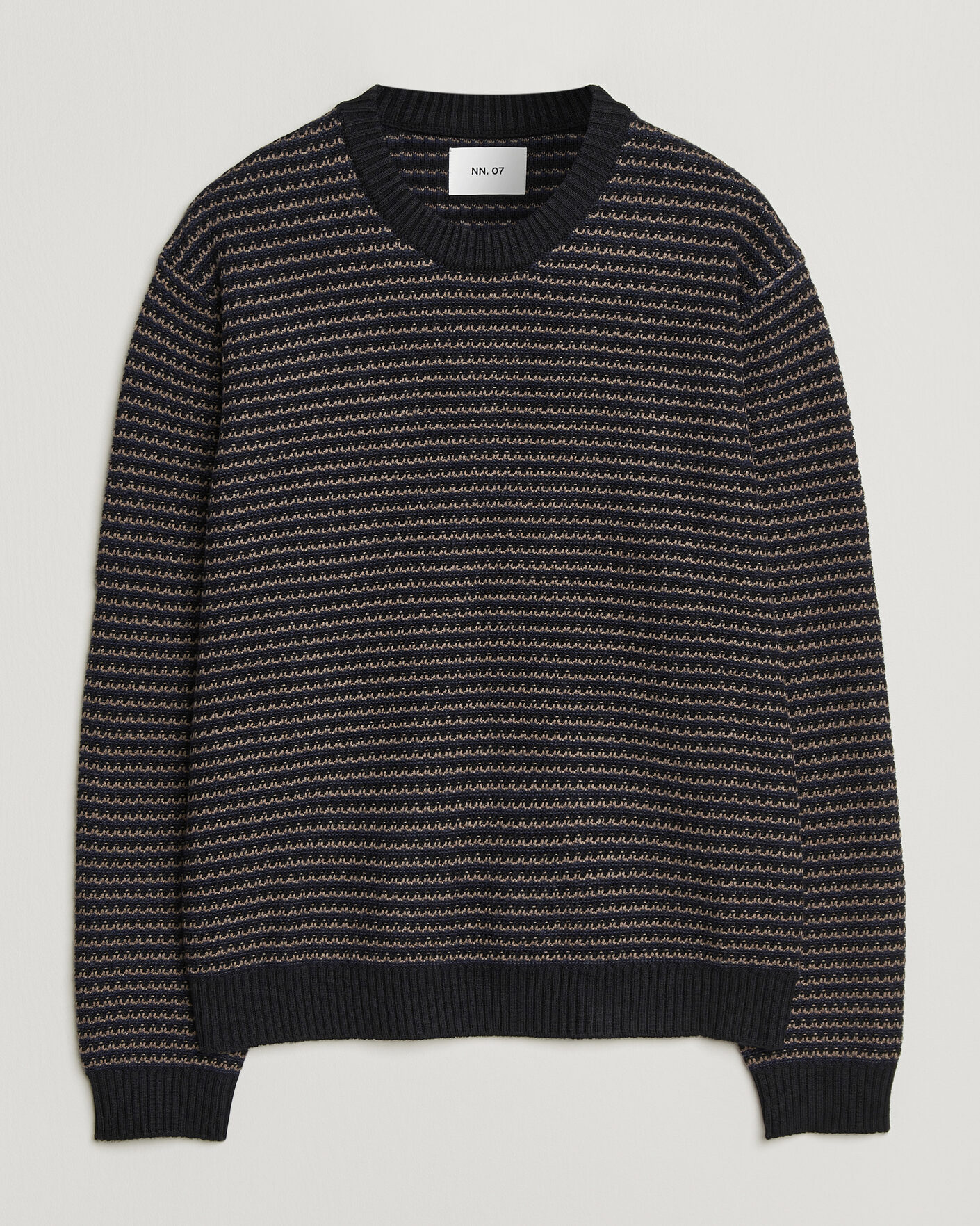 Herren | Pullover | NN07 | Russell Cotton/Wool Structured Sweater Navy Blue