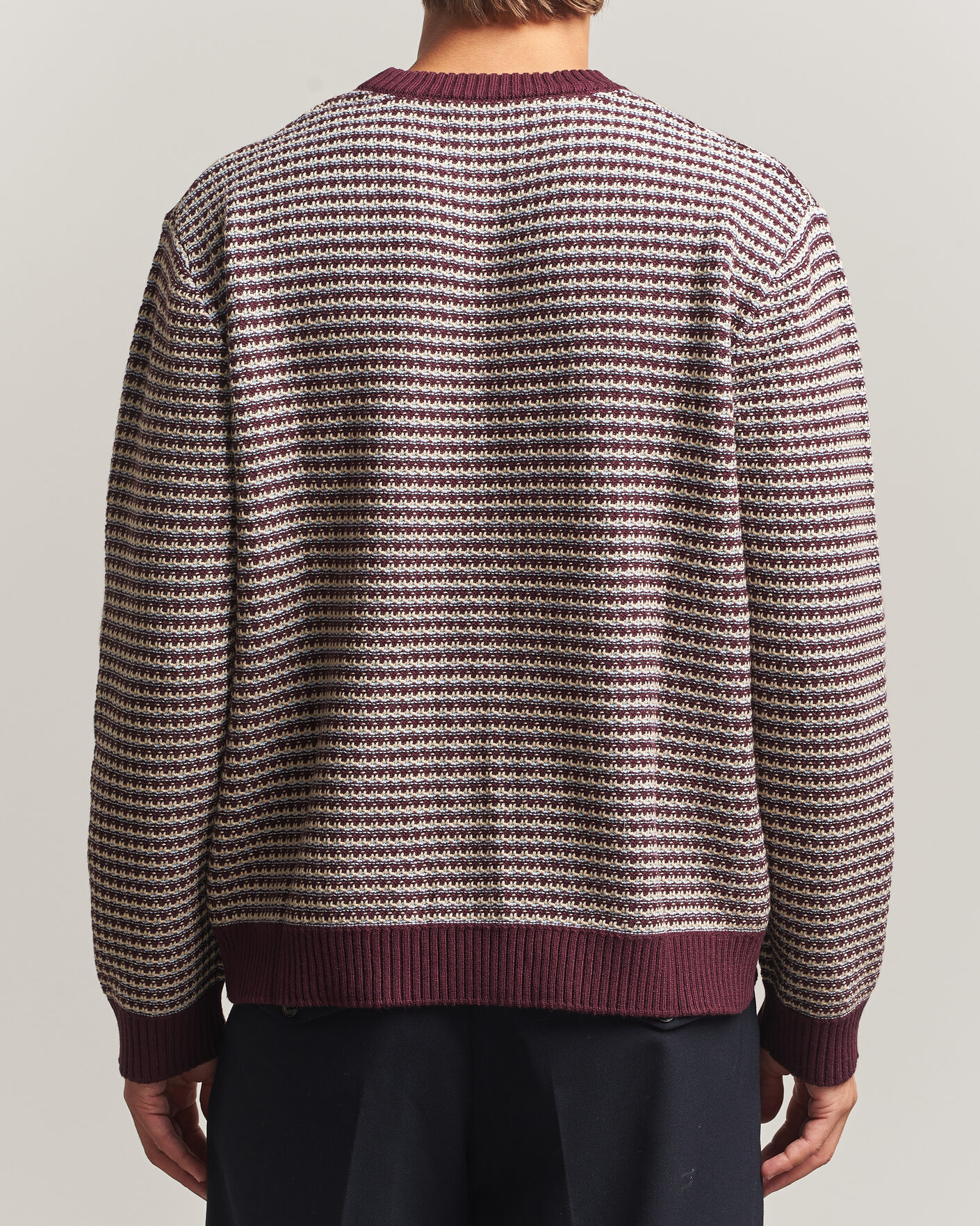 Herren | Pullover | NN07 | Russell Cotton/Wool Structured Sweater Winetasting