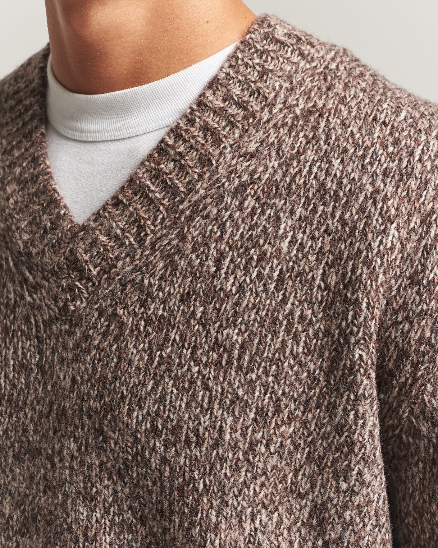 Herren | Pullover | NN07 | Flint Wool Knitted V-Neck Deep Truffle