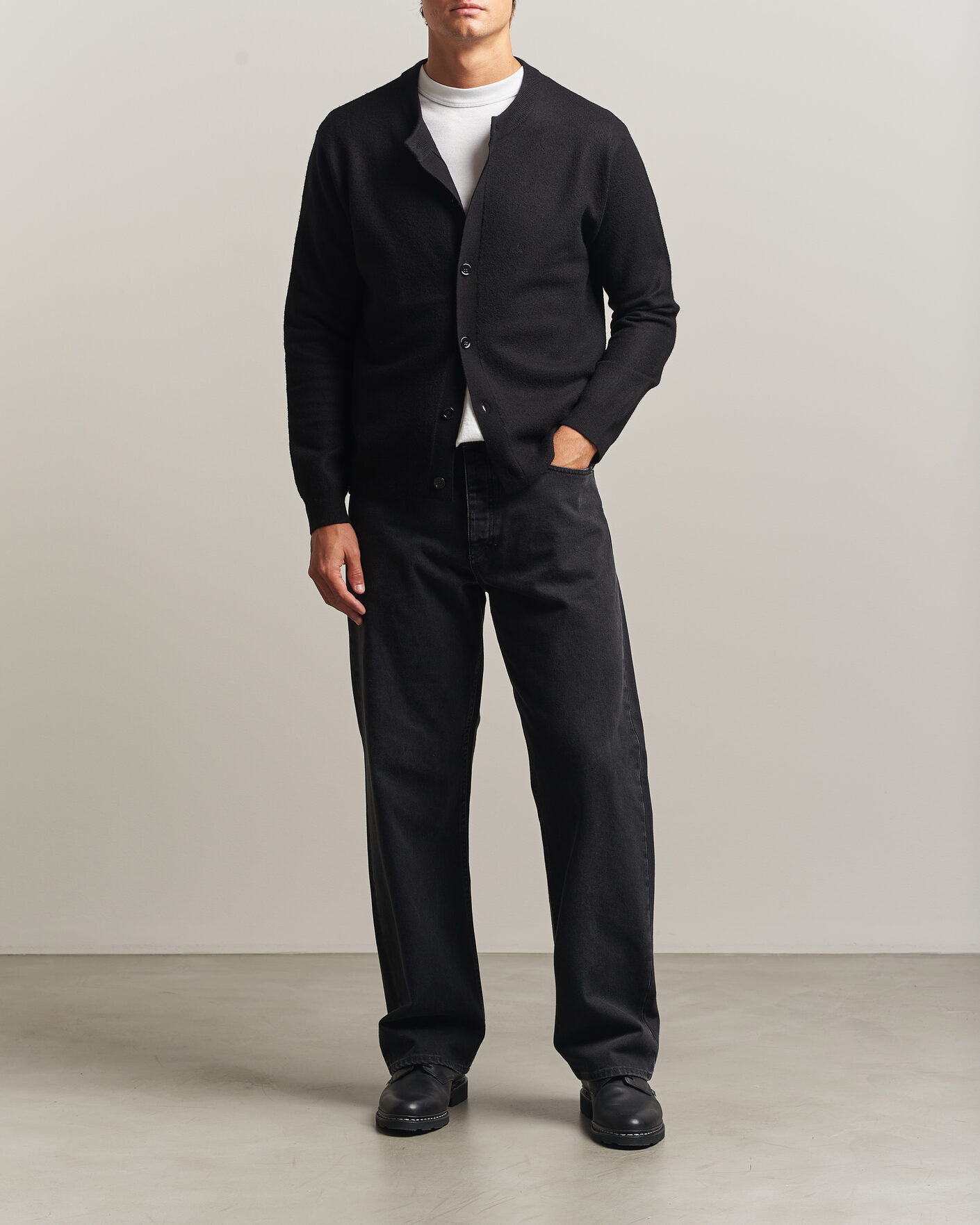 Herren | Pullover | NN07 | Jasper Soft Boiled Wool Cardigan Black