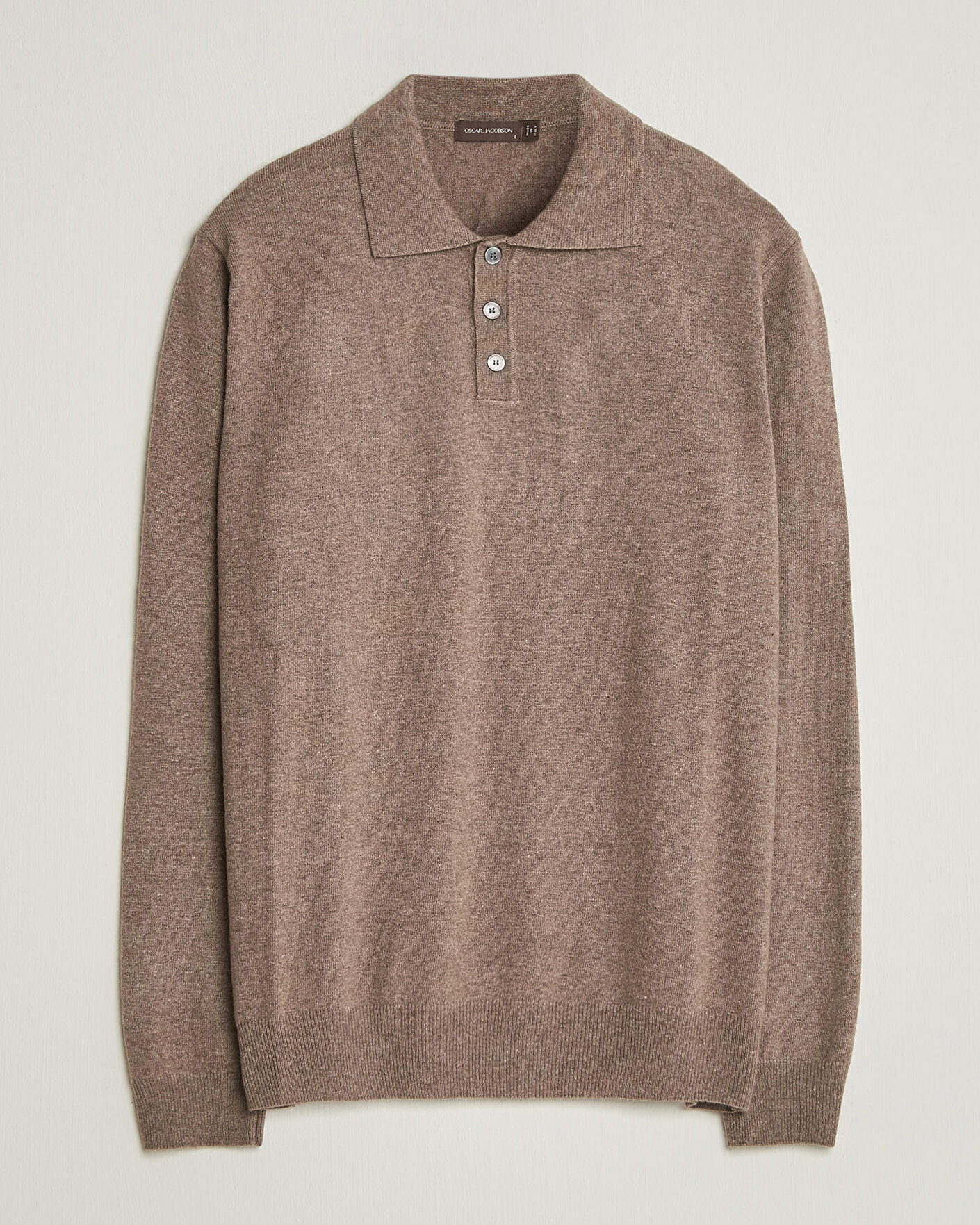 Herren | Pullover | Oscar Jacobson | Pepe Wool/Cashmere Polo Light Brown