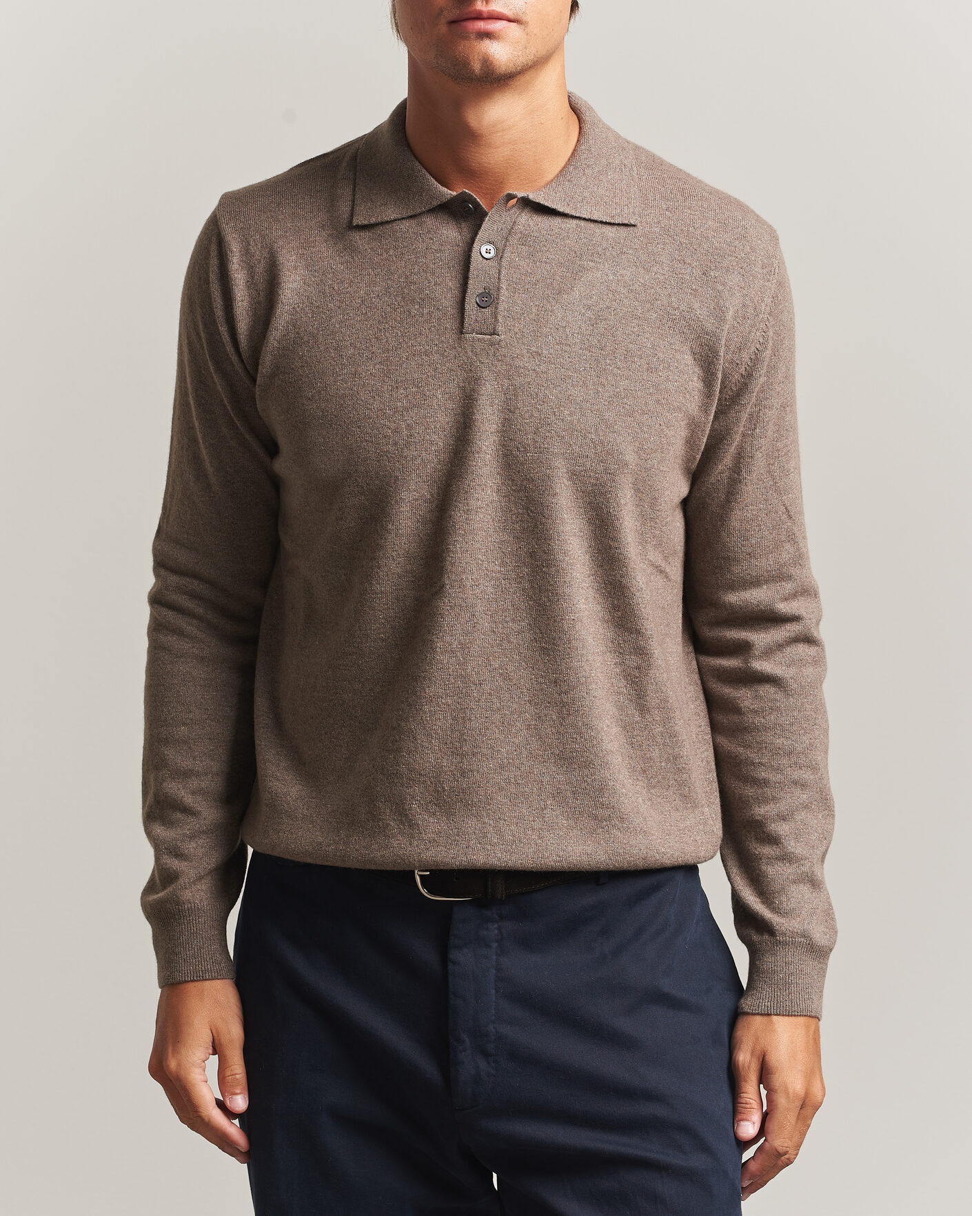 Herren | Pullover | Oscar Jacobson | Pepe Wool/Cashmere Polo Light Brown