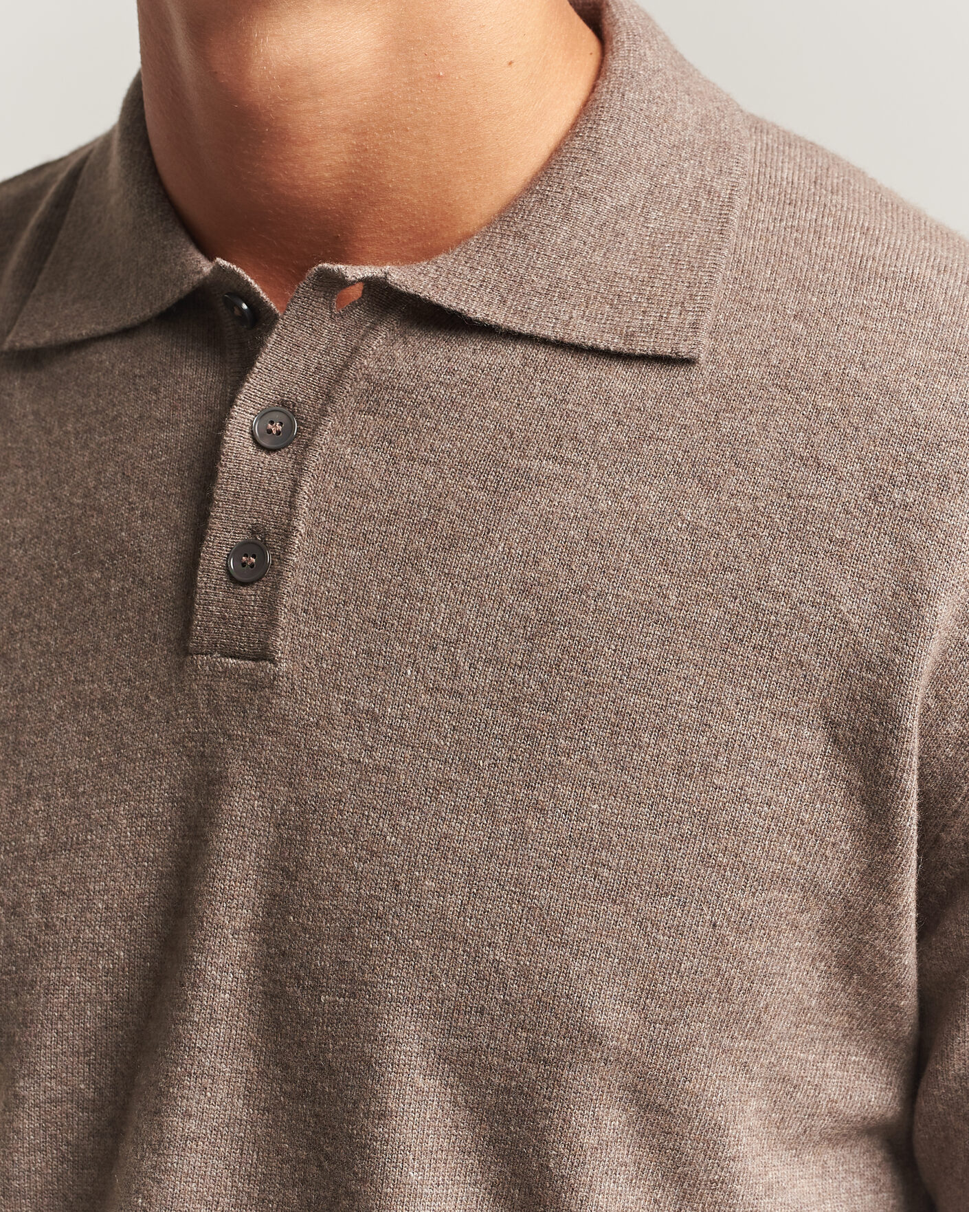 Herren | Pullover | Oscar Jacobson | Pepe Wool/Cashmere Polo Light Brown