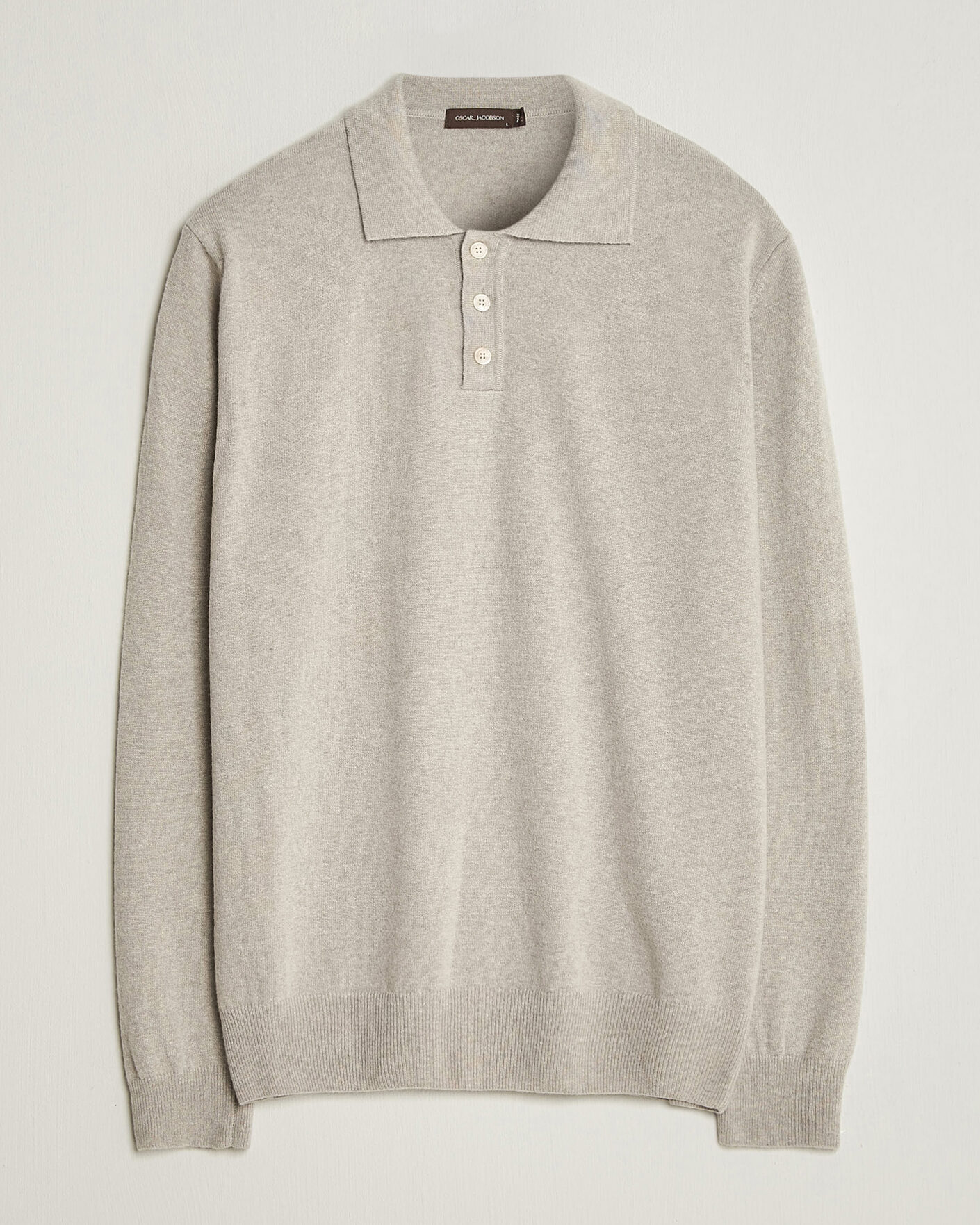 Herren | Pullover | Oscar Jacobson | Pepe Wool/Cashmere Polo Light Beige