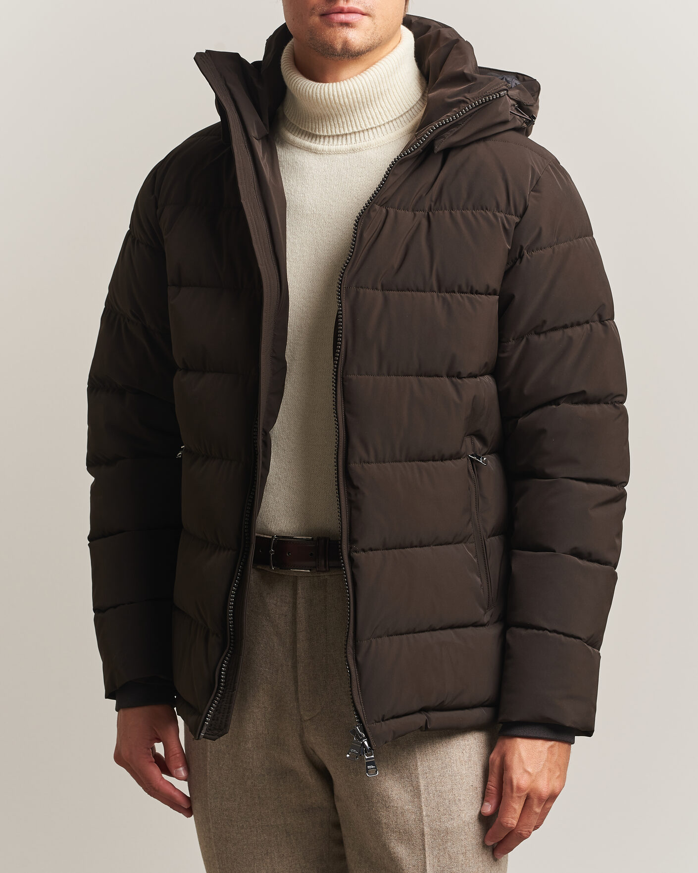 Herren | Jacken | Oscar Jacobson | Hooded Puffer Jacket Brown