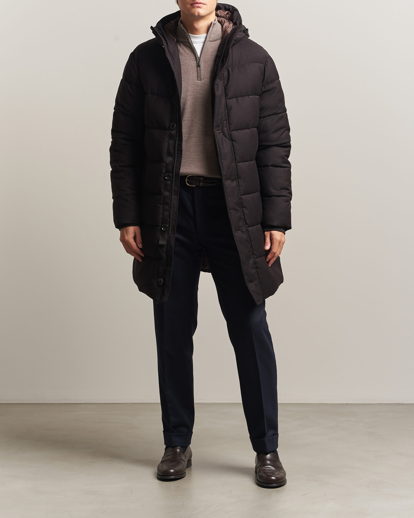 Herren | Jacken | Oscar Jacobson | Padded Flannel Parka Brown