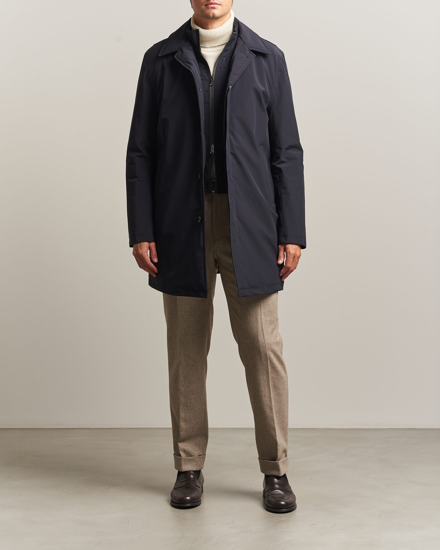 Herren | Jacken | Oscar Jacobson | Zipped Padded Car Coat Navy