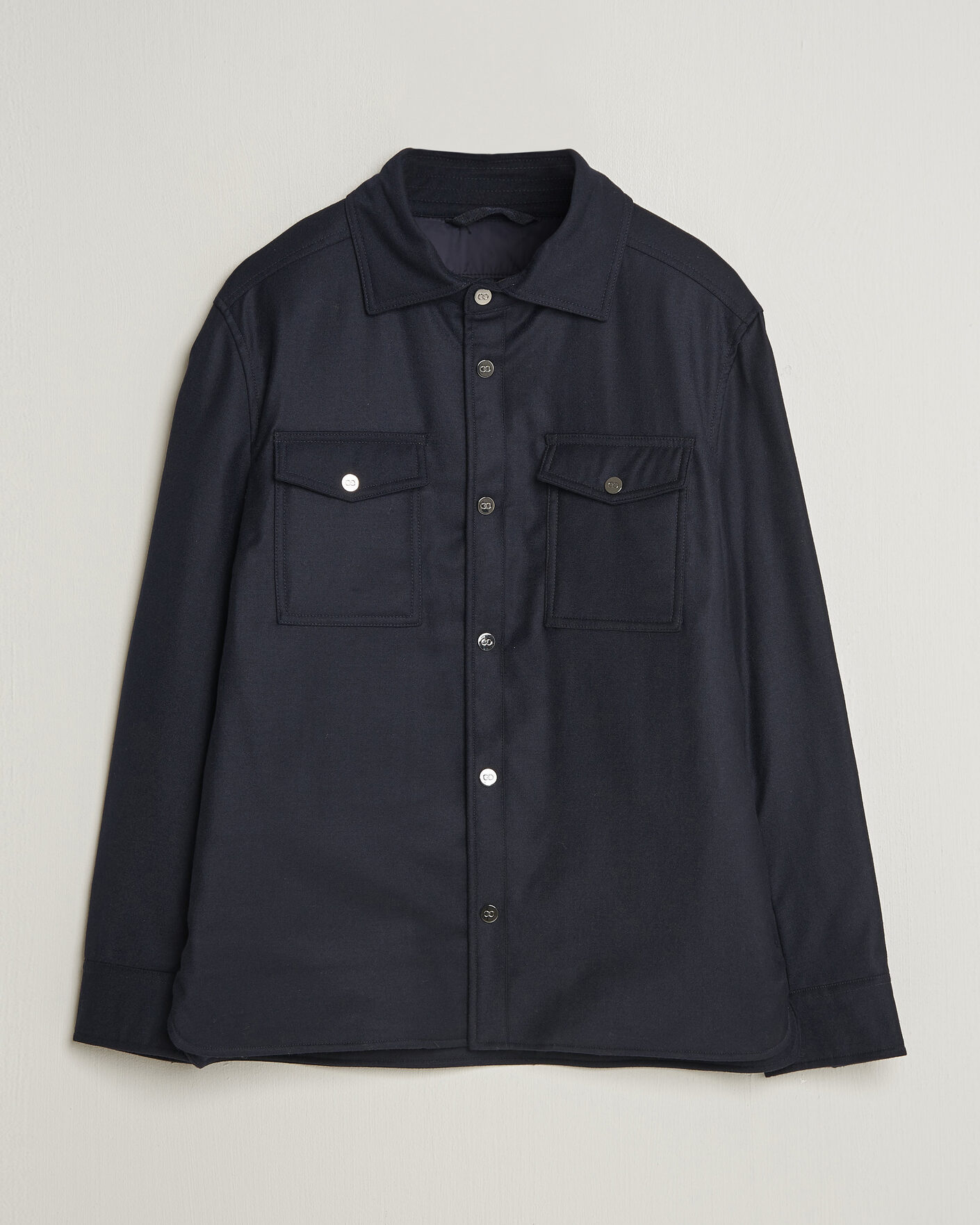 Herren | Jacken | Oscar Jacobson | Nylon/Wool Padded Shirt Jacket Navy
