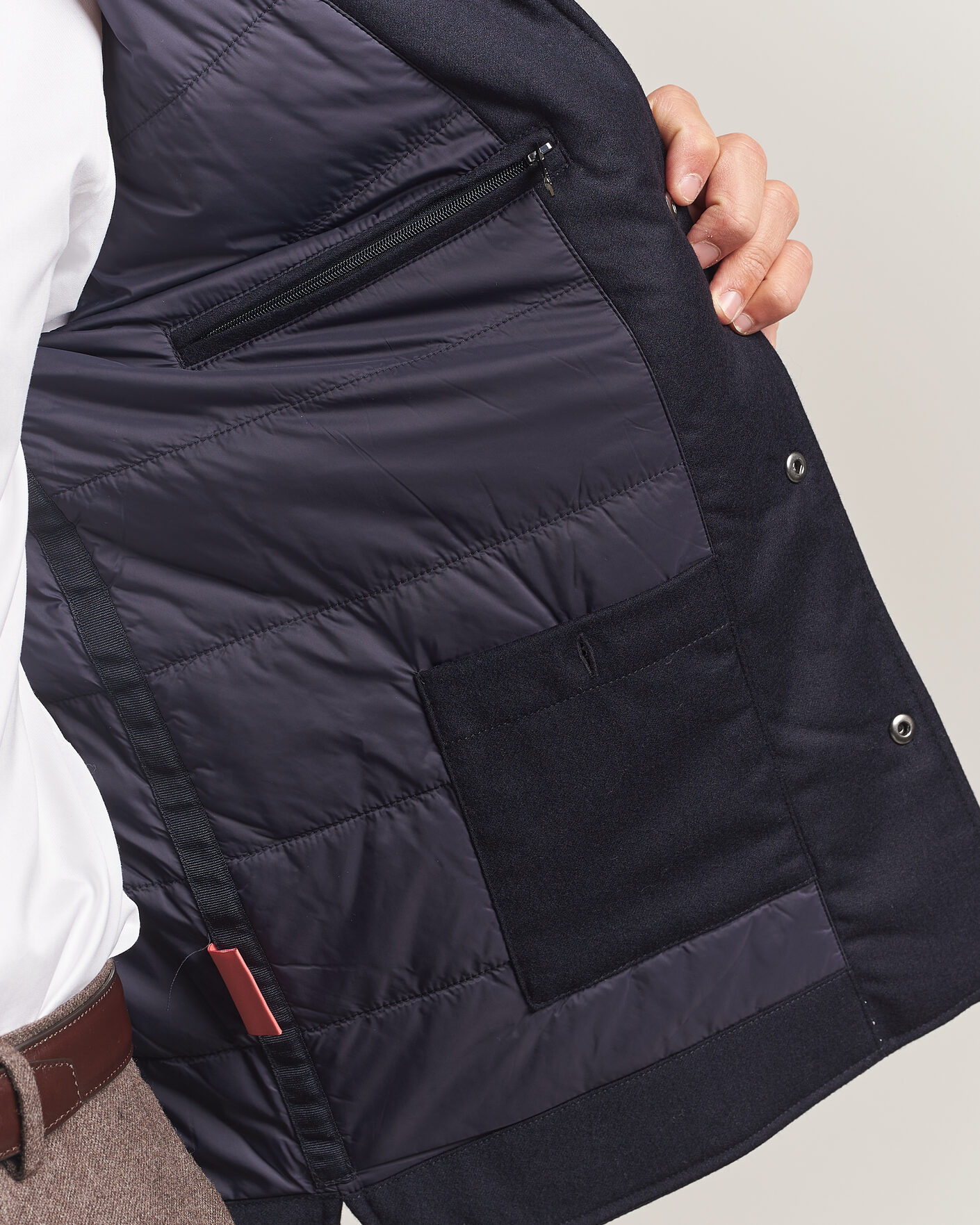 Herren | Jacken | Oscar Jacobson | Nylon/Wool Padded Shirt Jacket Navy
