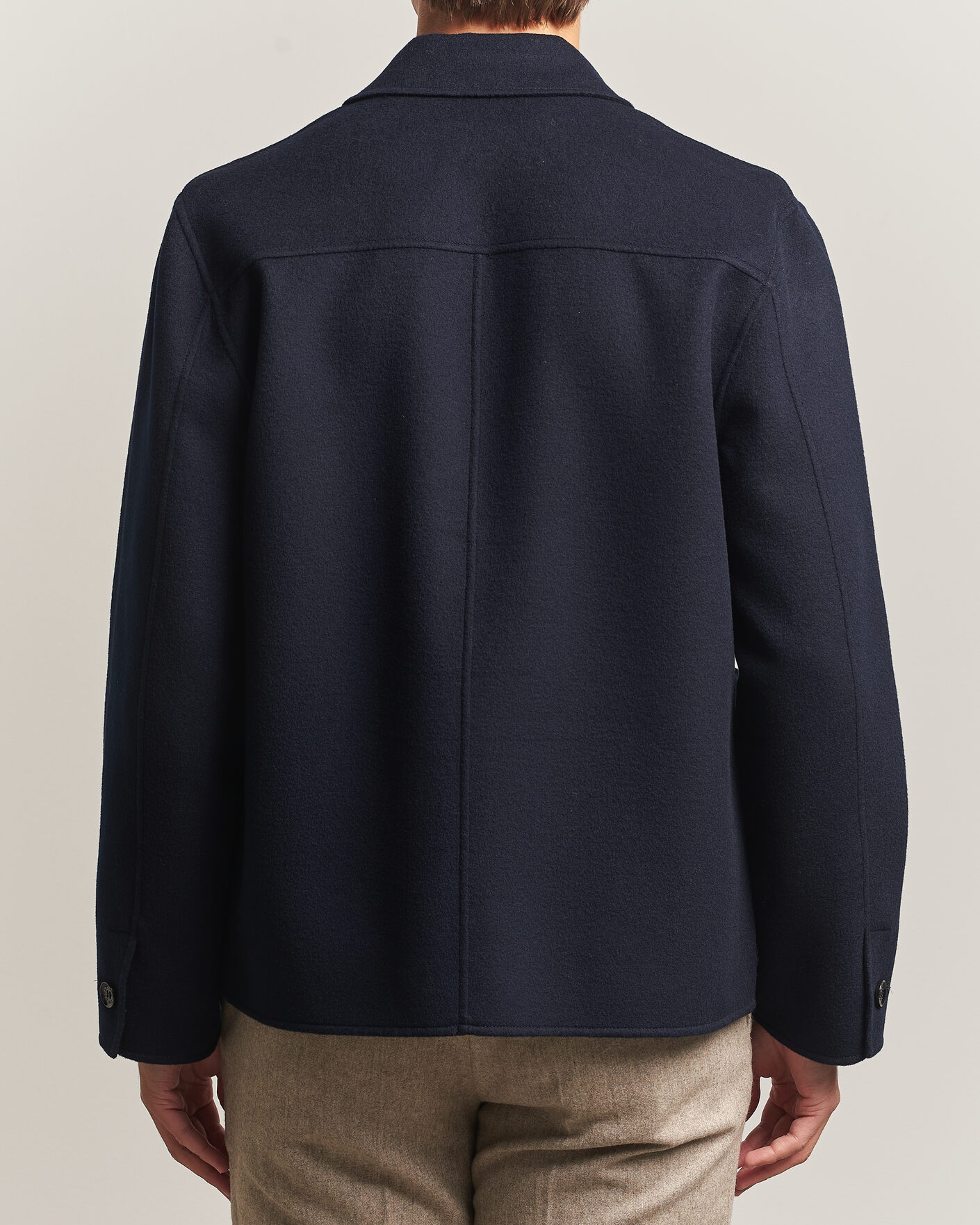 Herren | Jacken | Oscar Jacobson | Doublé Wool Shirt Jacket Navy