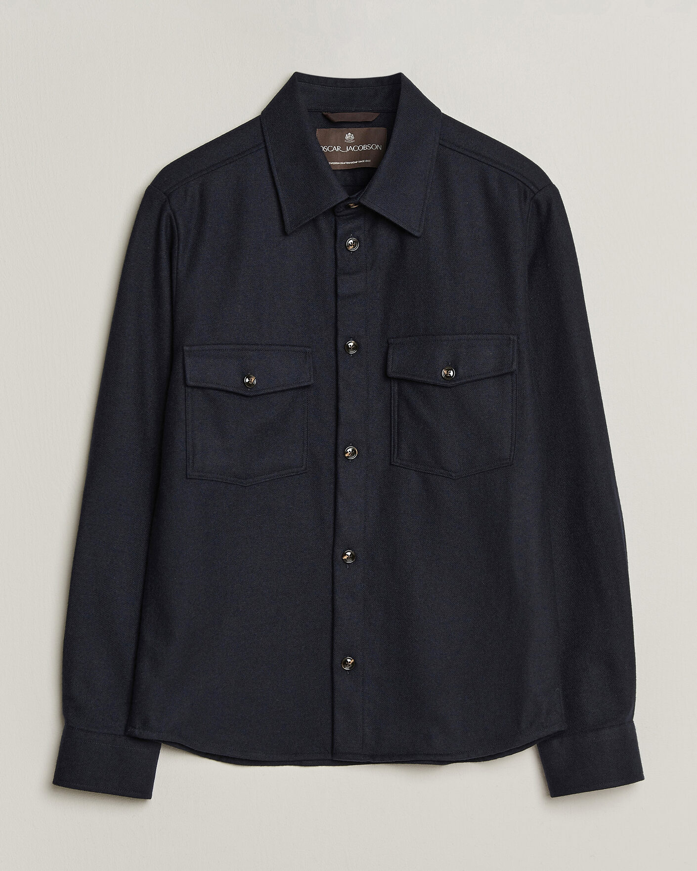 Herren | Hemden | Oscar Jacobson | Magnus Wool Shirt Jacket Navy