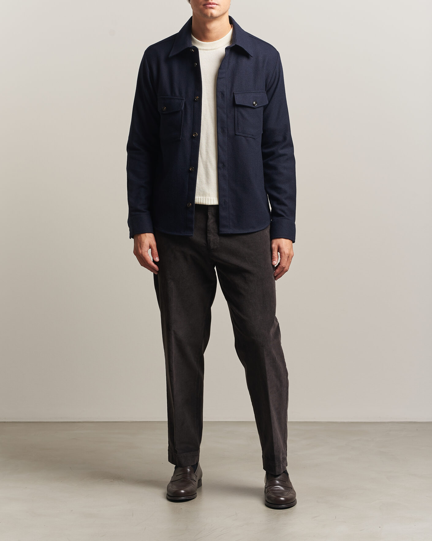 Herren | Hemden | Oscar Jacobson | Magnus Wool Shirt Jacket Navy