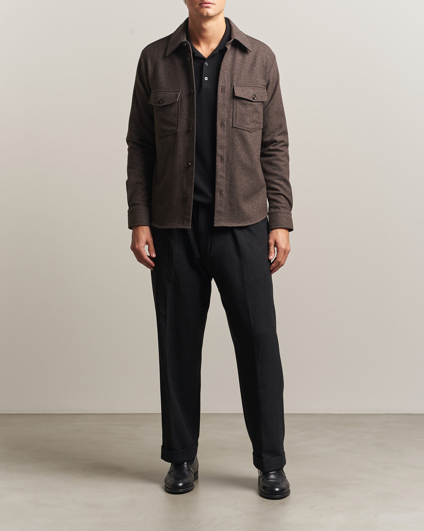 Herren | Hemden | Oscar Jacobson | Magnus Wool Shirt Jacket Brown