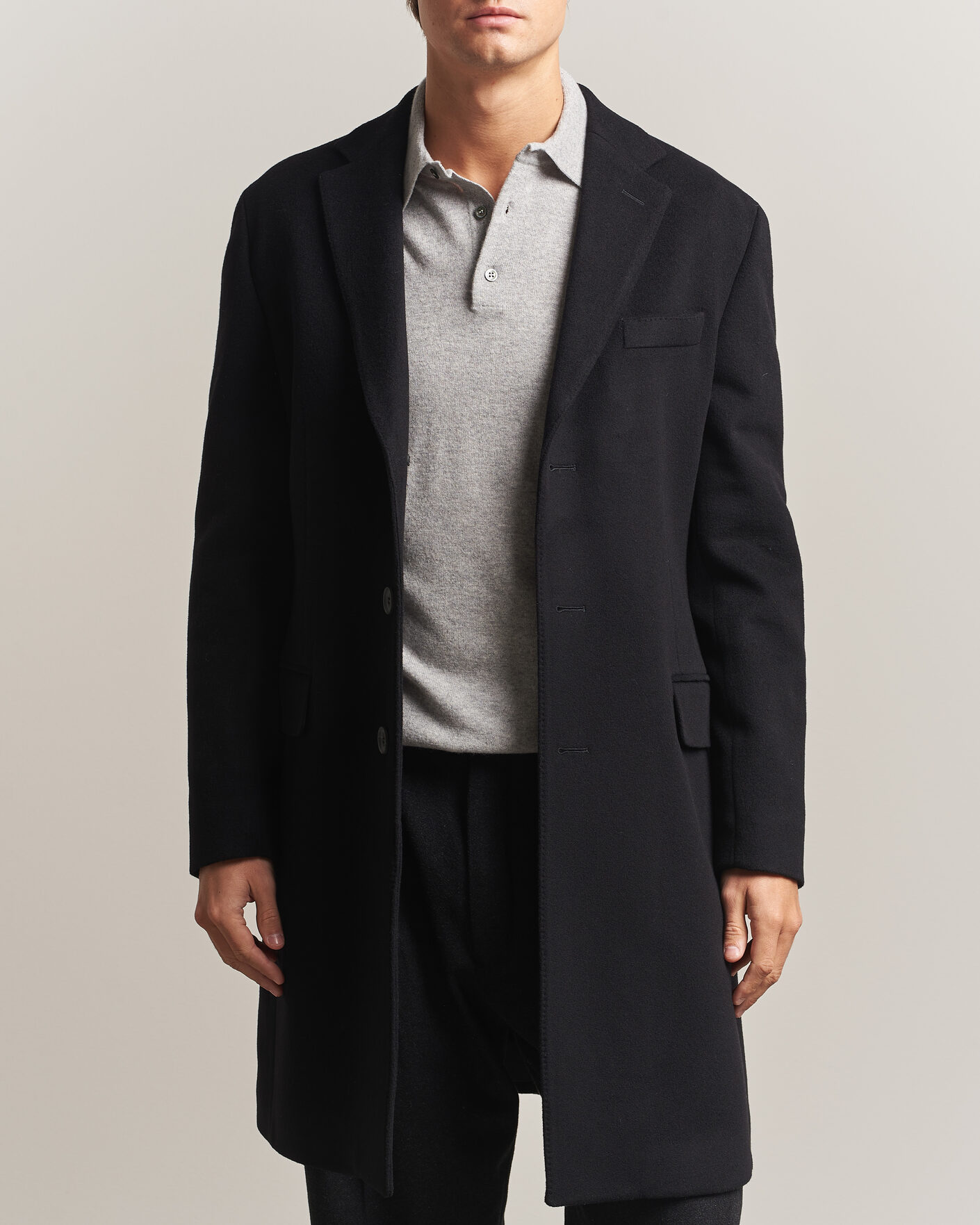 Herren | Jacken | Oscar Jacobson | Sergio Wool Coat Black