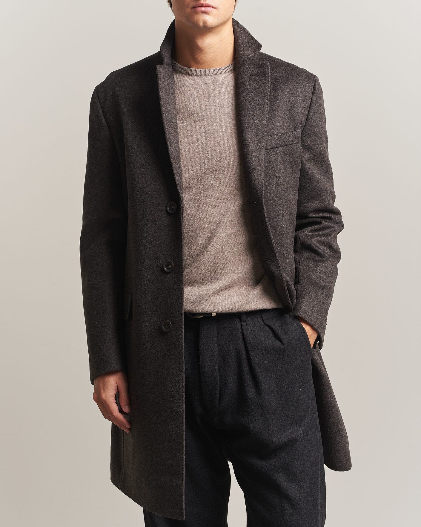 Herren | Jacken | Oscar Jacobson | Sergio Wool Coat Brown