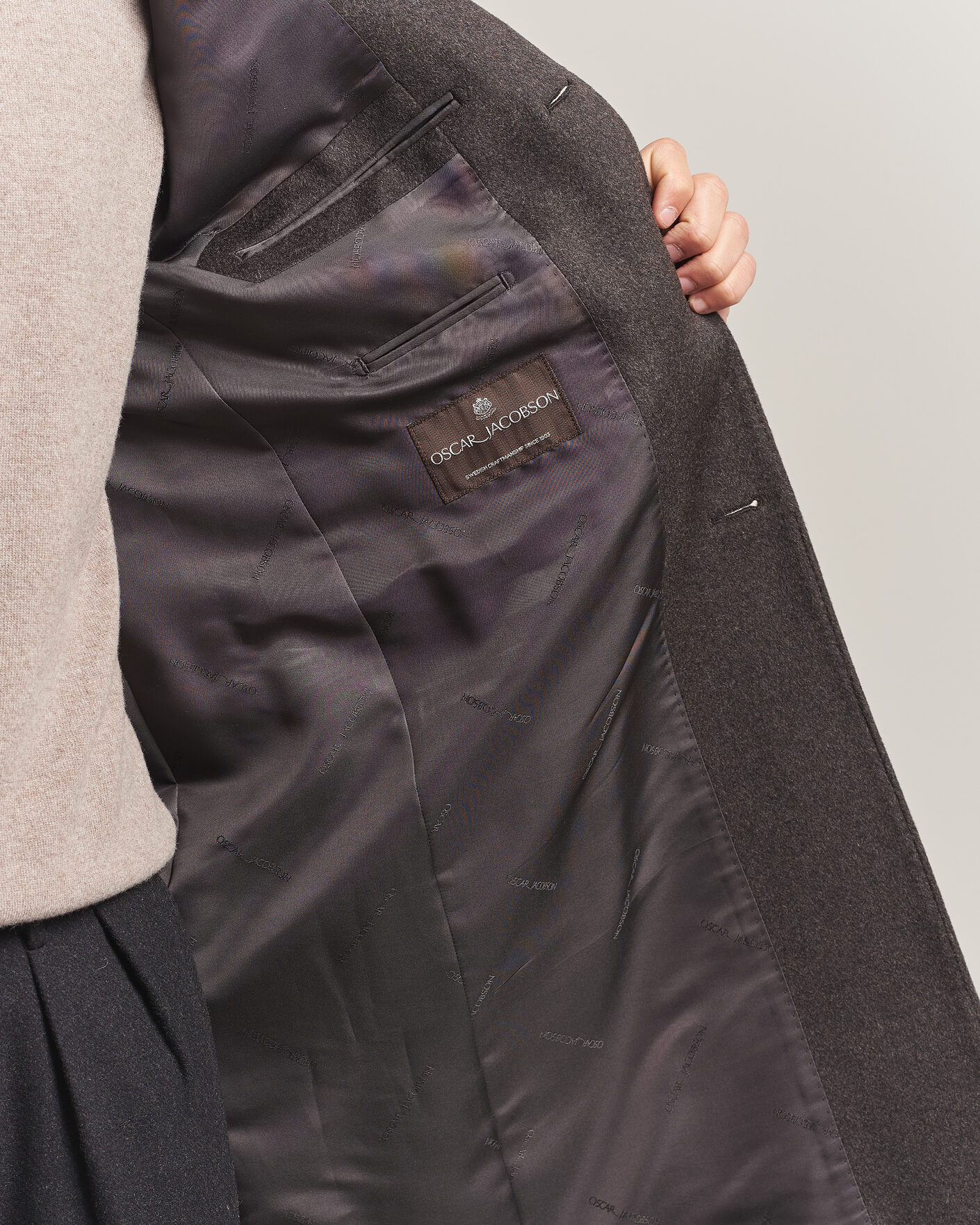 Herren | Jacken | Oscar Jacobson | Sergio Wool Coat Brown