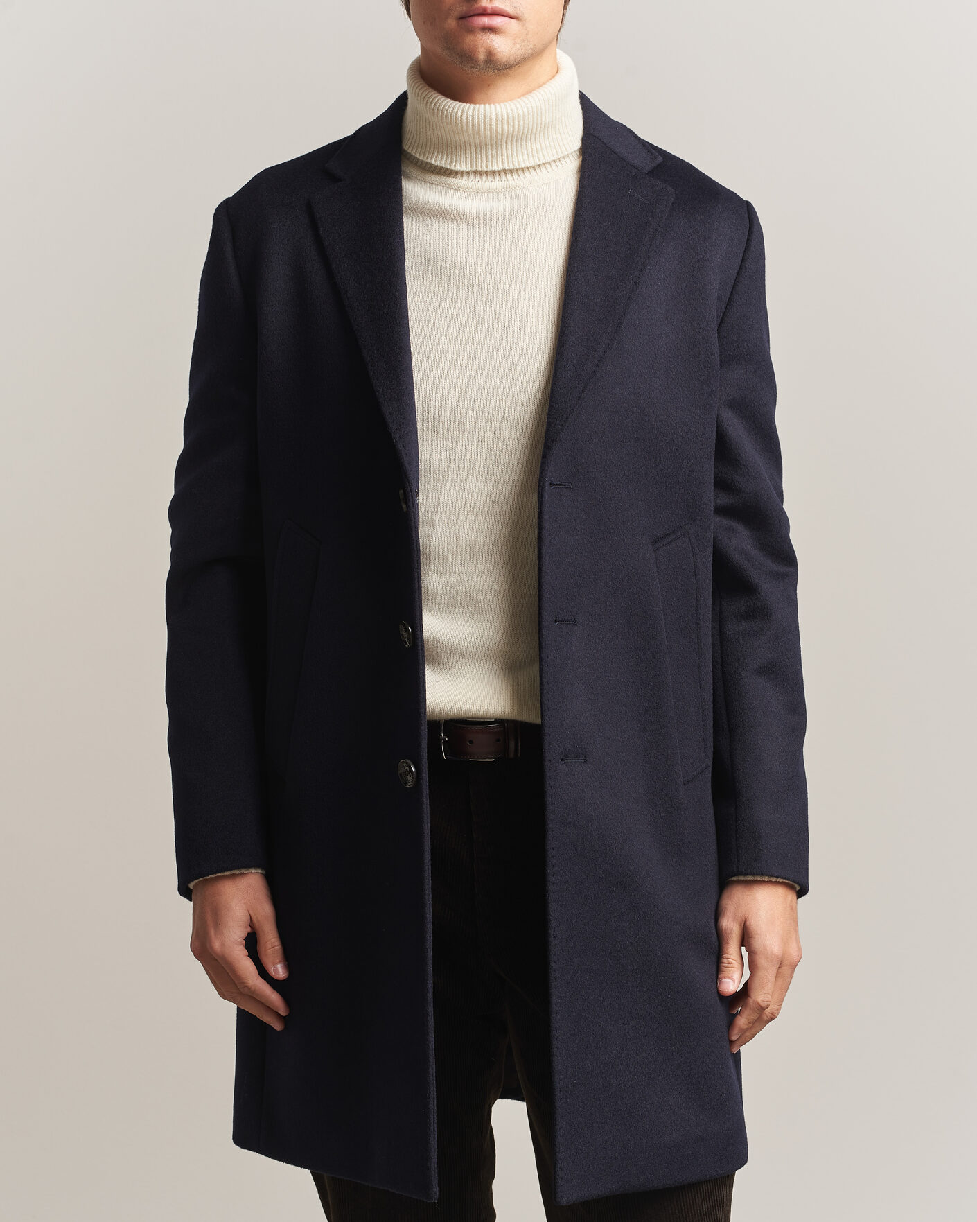 Herren | Jacken | Oscar Jacobson | Single Breasted Wool Coat Navy