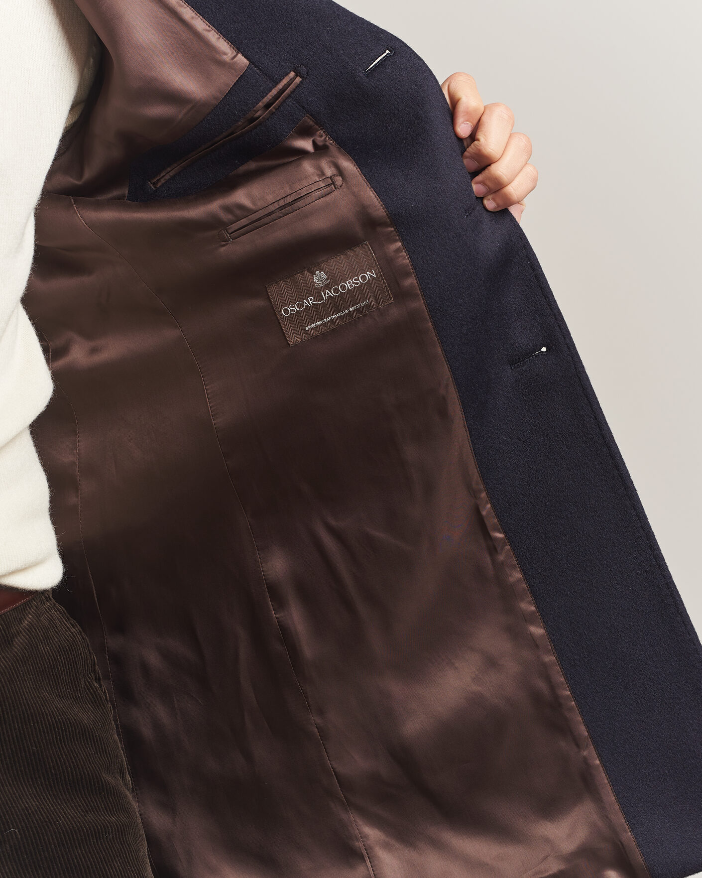 Herren | Jacken | Oscar Jacobson | Single Breasted Wool Coat Navy