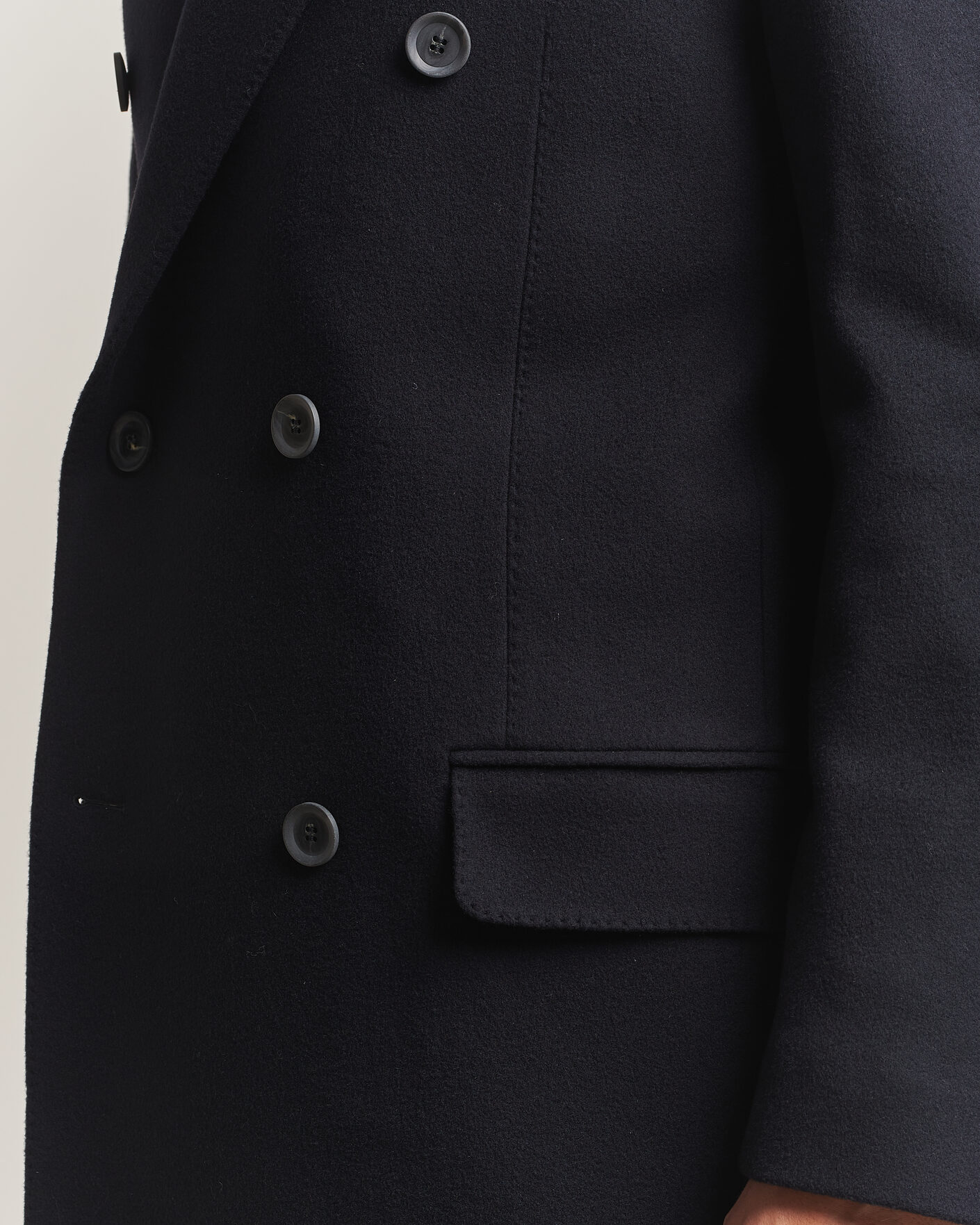 Herren | Jacken | Oscar Jacobson | Sicily Double Breasted Wool Coat Navy