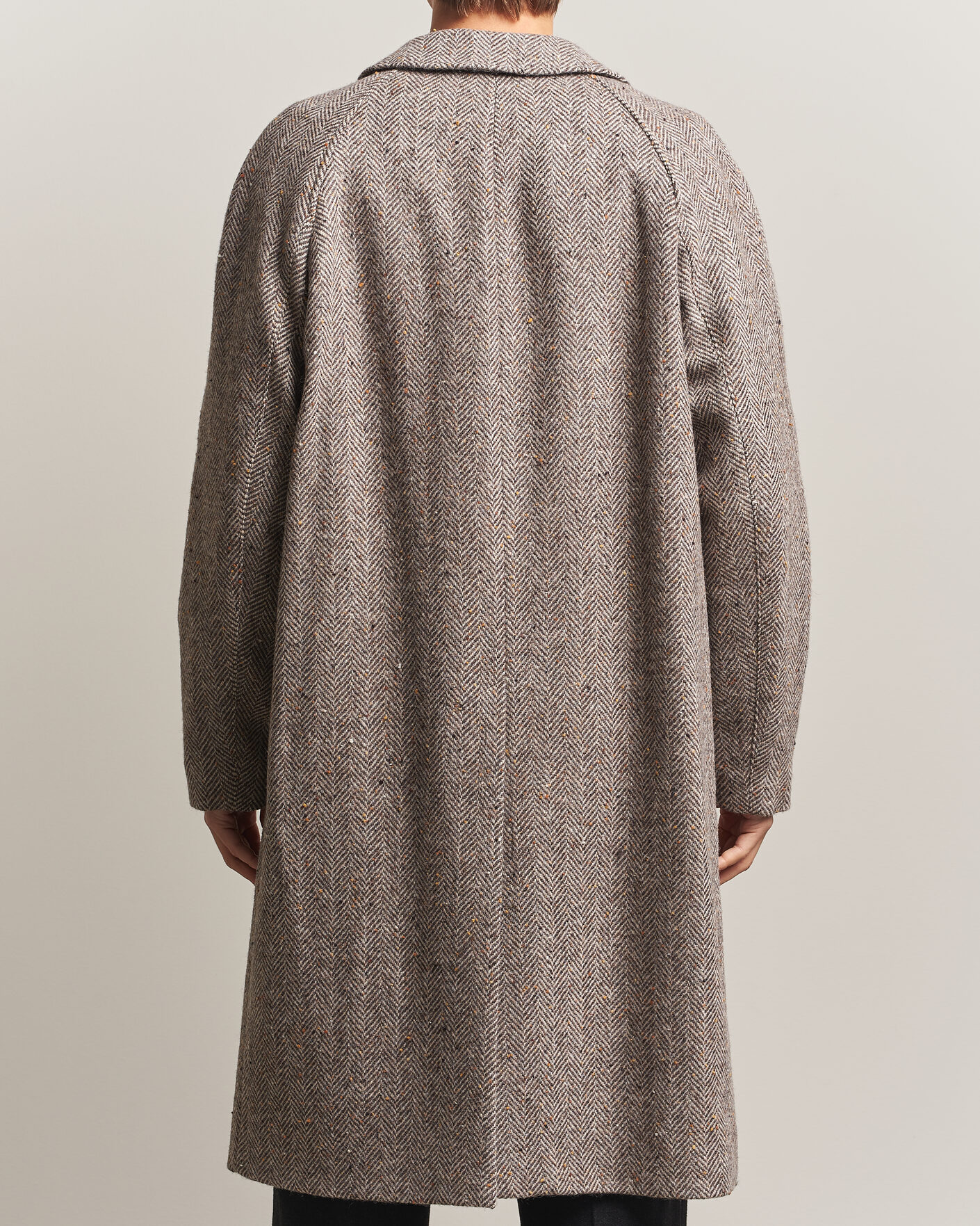 Herren | Jacken | Oscar Jacobson | Raglan Herringbone Wool Coat Beige