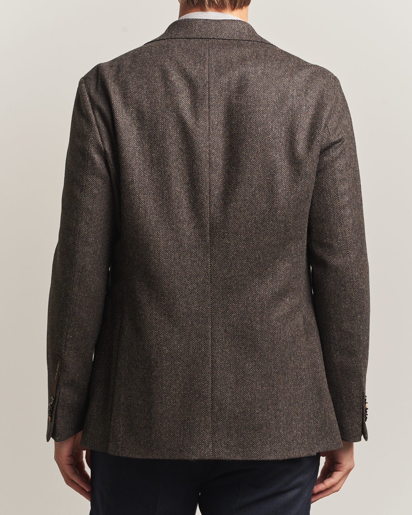 Herren | Sakkos | Oscar Jacobson | Fogerty Herringbone Wool Blazer Brown