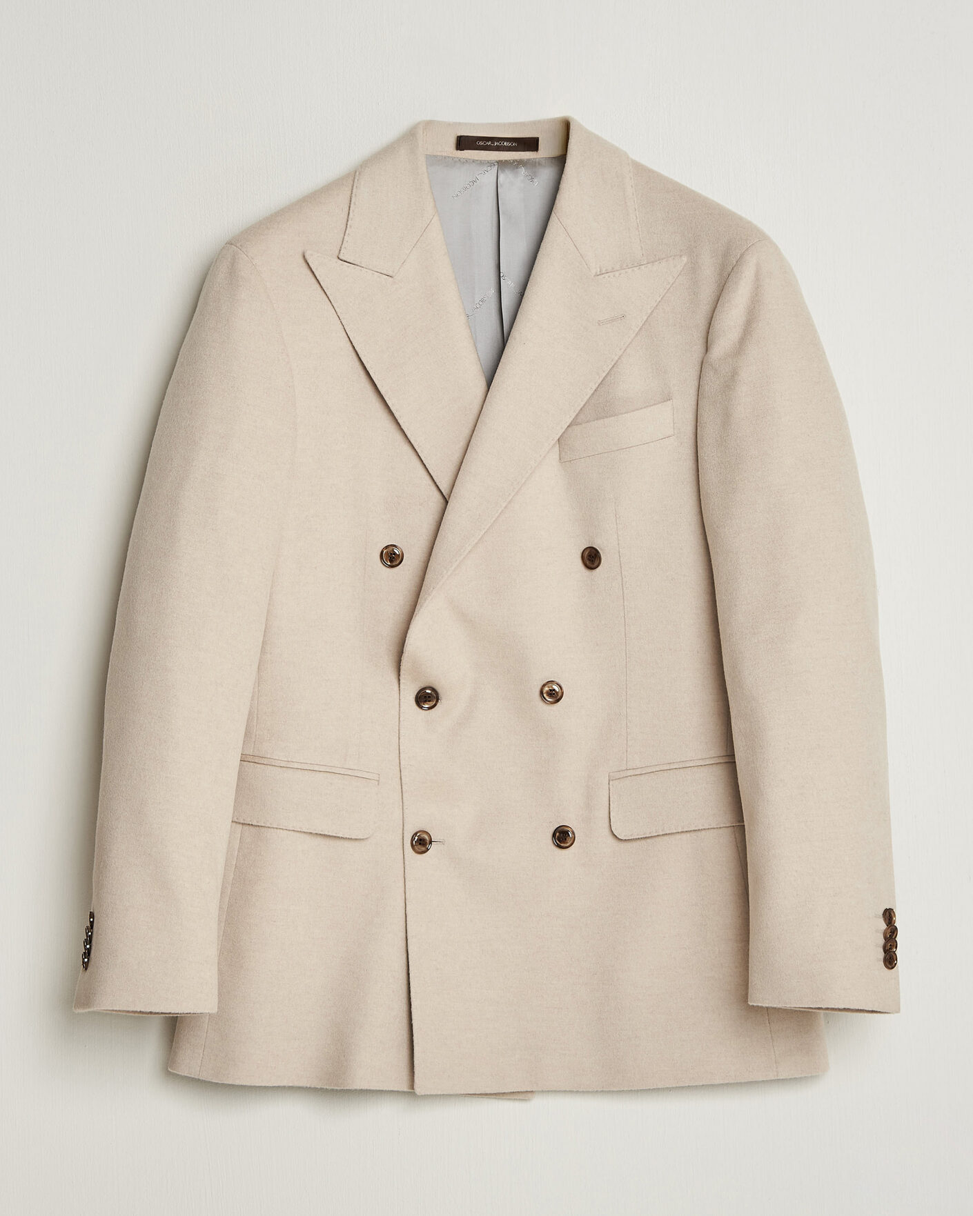 Herren | Sakkos | Oscar Jacobson | Richard Wool/Cashmere DB Blazer Creme