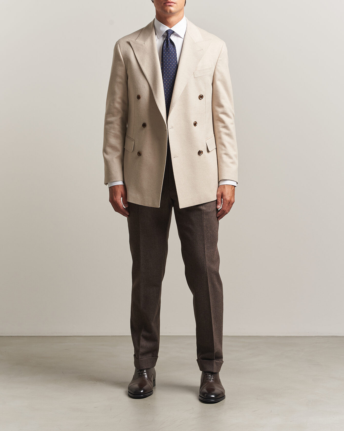 Herren | Sakkos | Oscar Jacobson | Richard Wool/Cashmere DB Blazer Creme