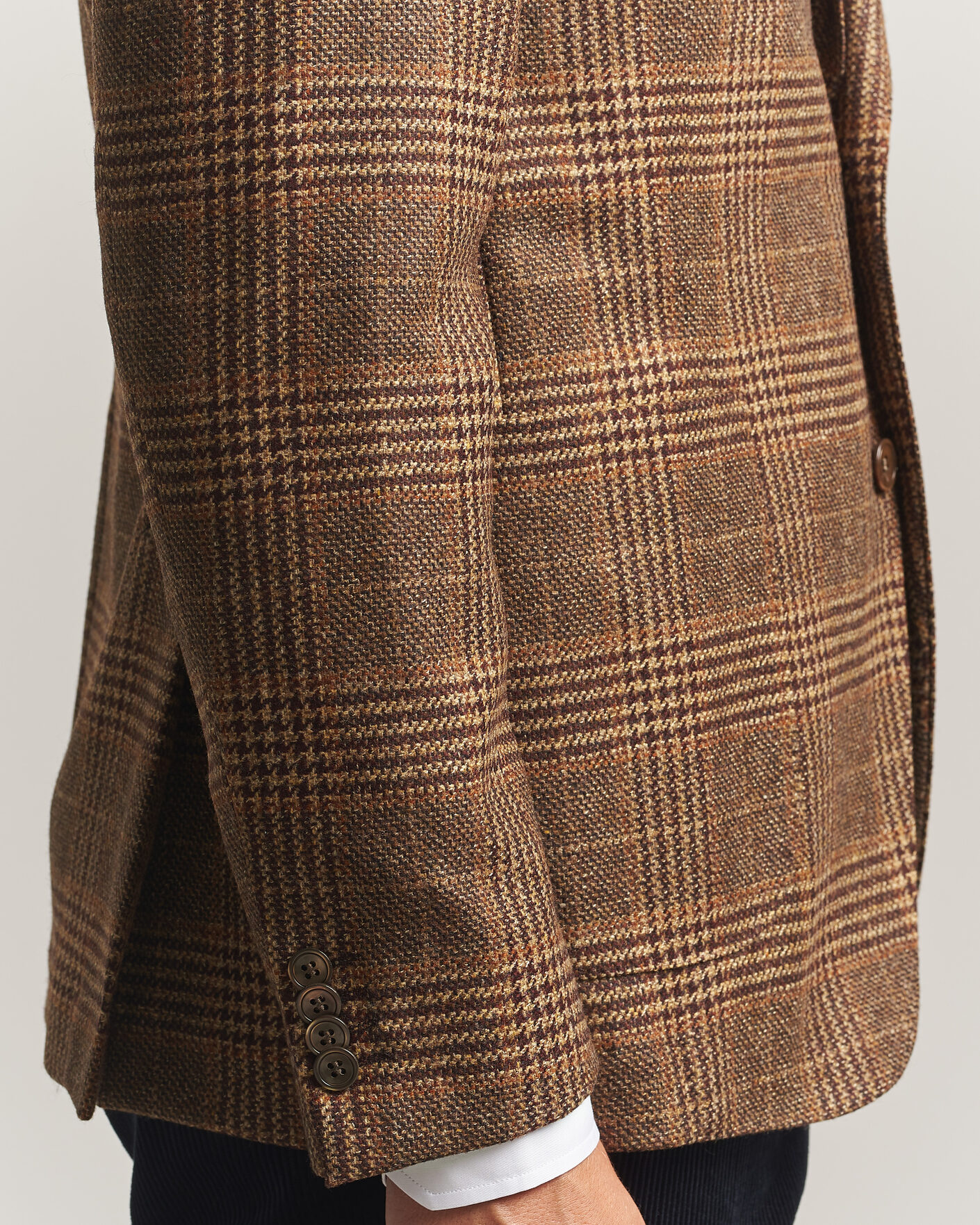 Herren | Sakkos | Oscar Jacobson | Ferry Patch Checked Wool/Cashmere Blazer Brown